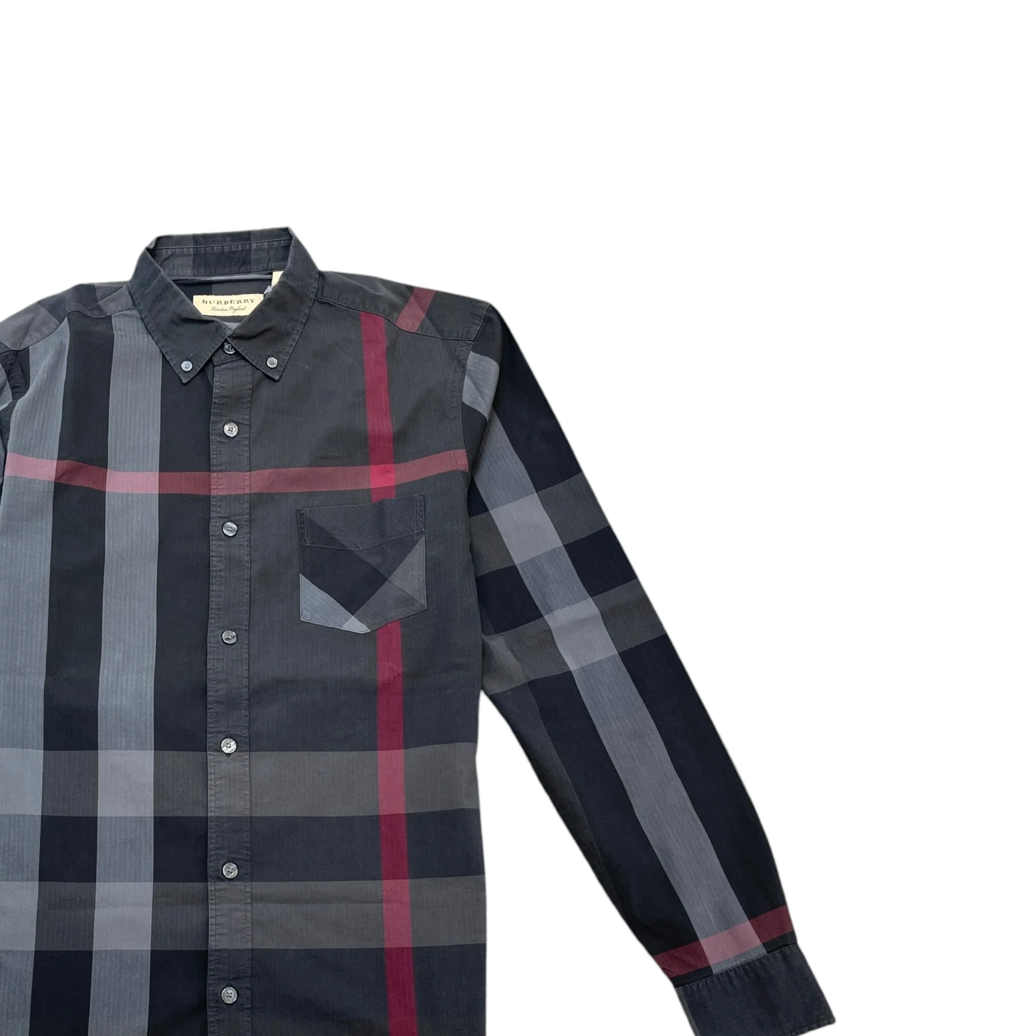 Men's Nova Check Long Sleeve Shirt Black Size S - Image 4