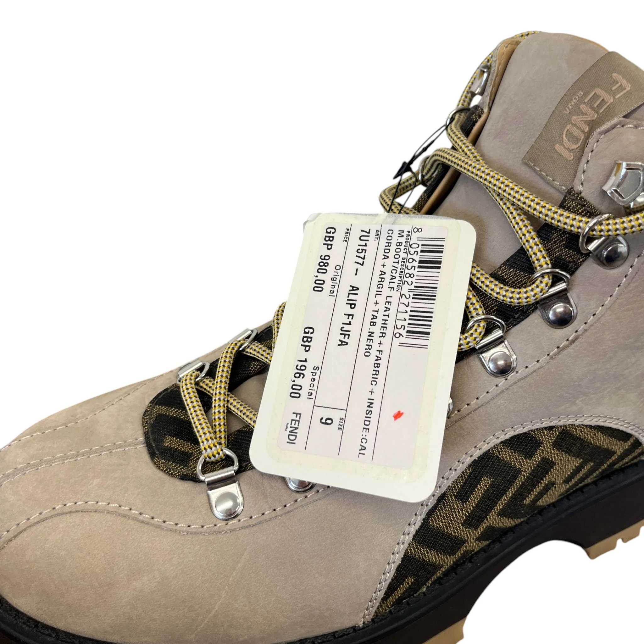 Men's Nubuck Ff Monogram Boots Beige Size EU 43 / UK 9 - Image 13