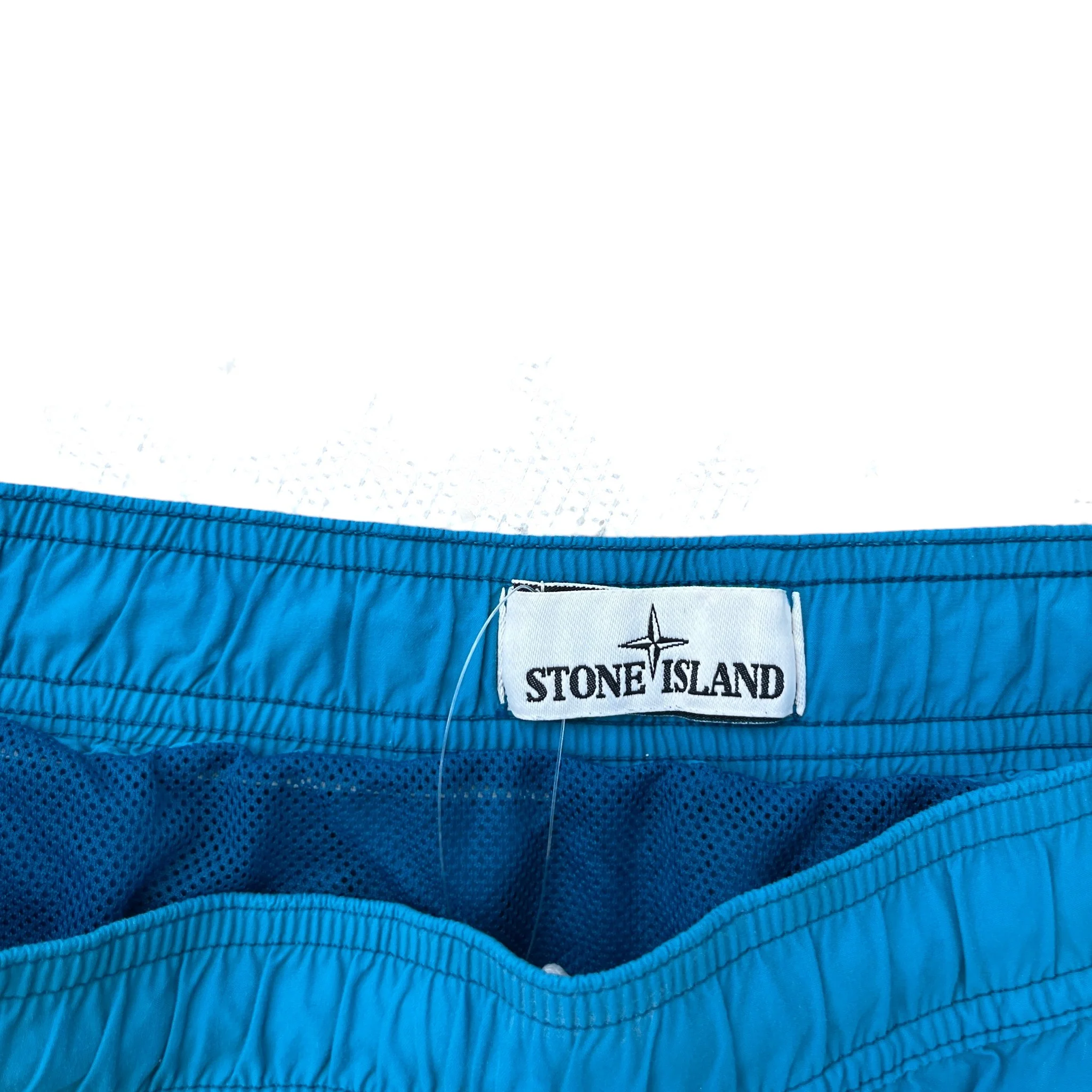 Men's Nylon Metal Compass Logo Swim Shorts Blue Size L - Image 6