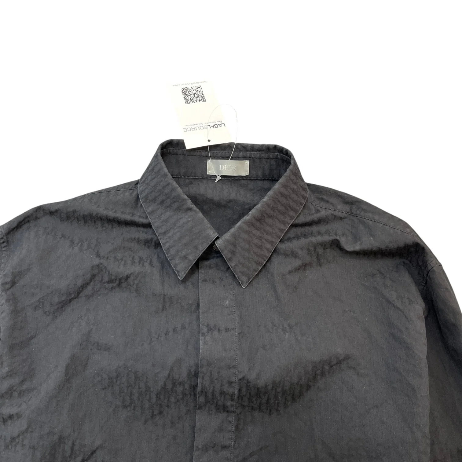 Men's Oblique Long Sleeve Shirt Black Size M - Image 5