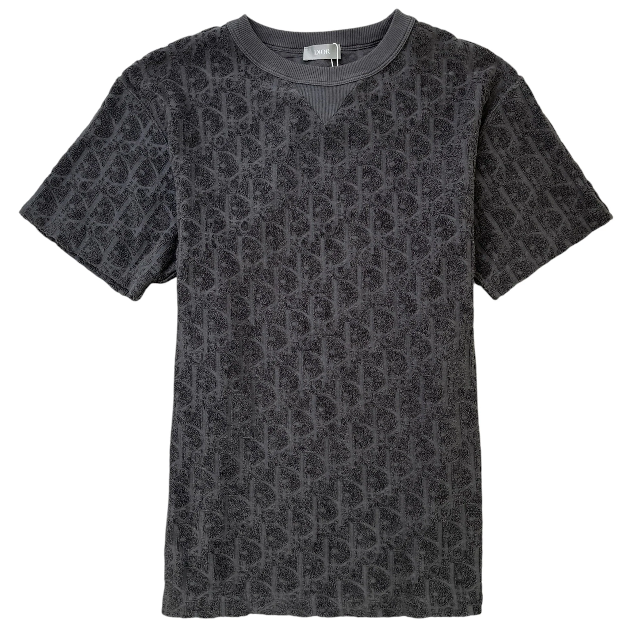 Men's Oblique Towelling T-Shirt Grey Size XS