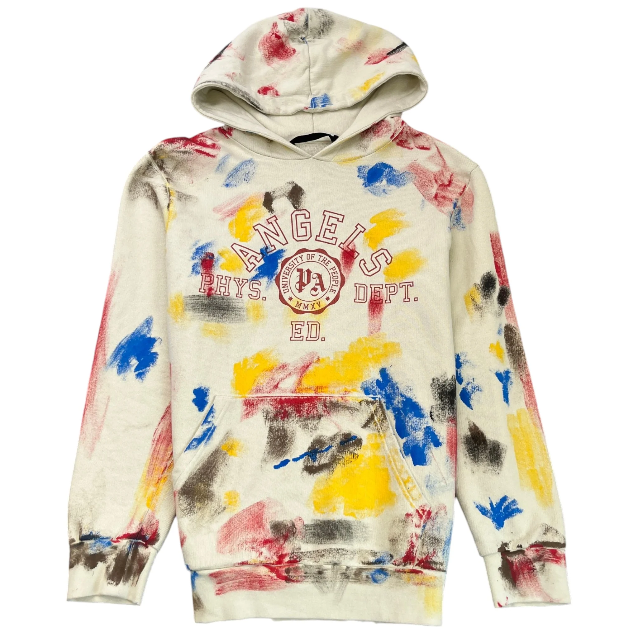 Men's Painted College Hoodie Beige Size XL