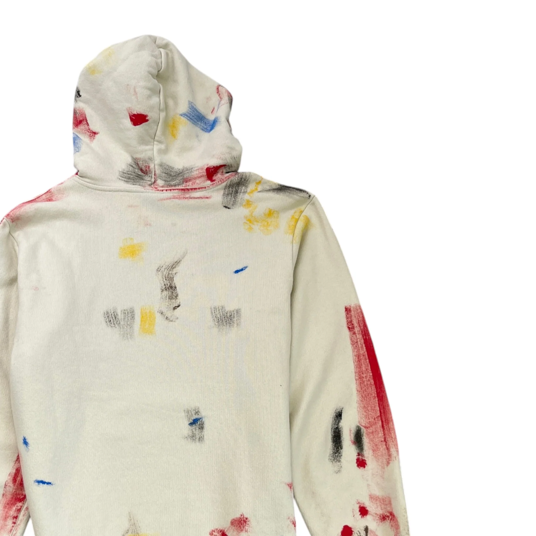 Men's Painted College Hoodie Beige Size XL - Image 4
