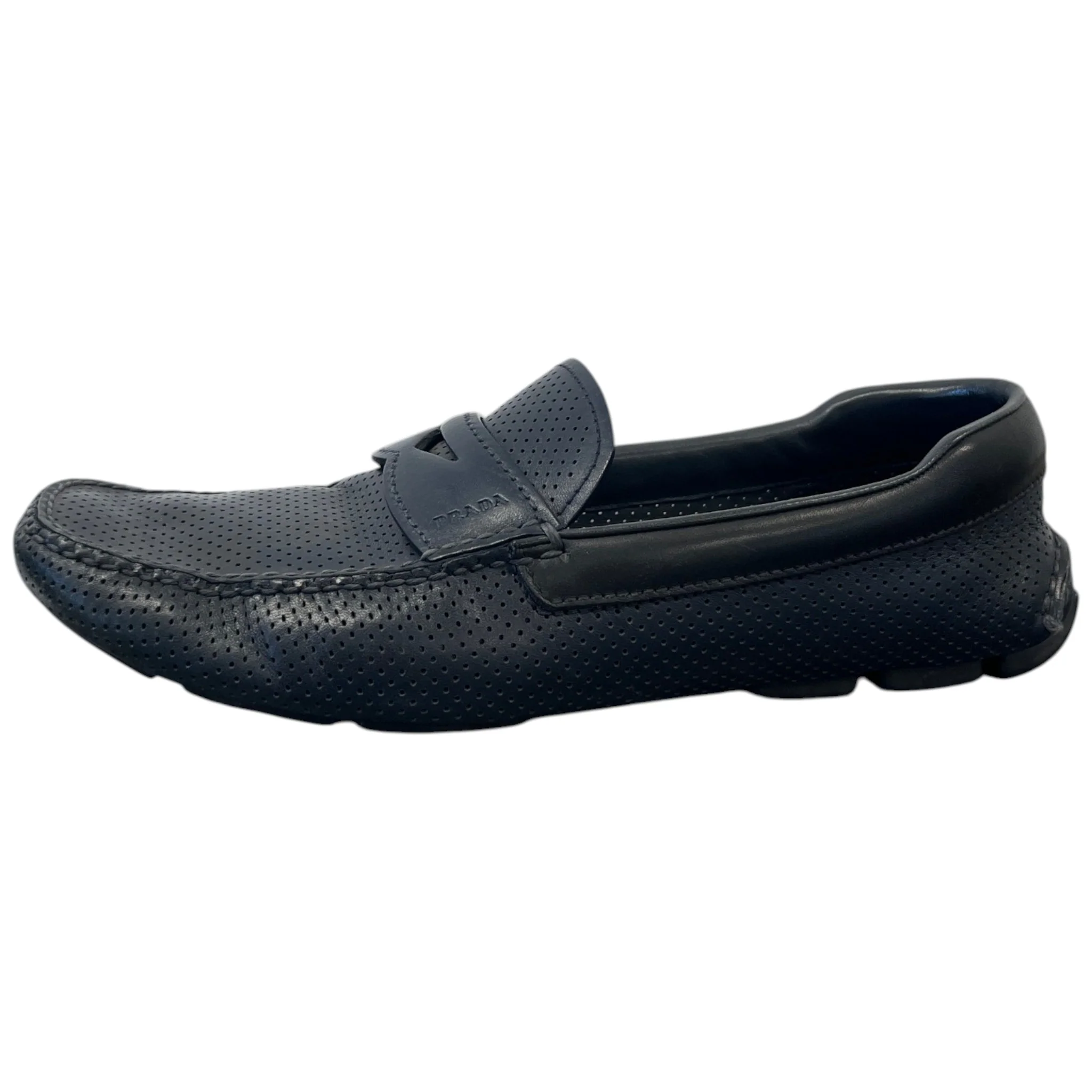 Men's Perforated Loafers Navy Size EU 42 / UK 8 - Image 5