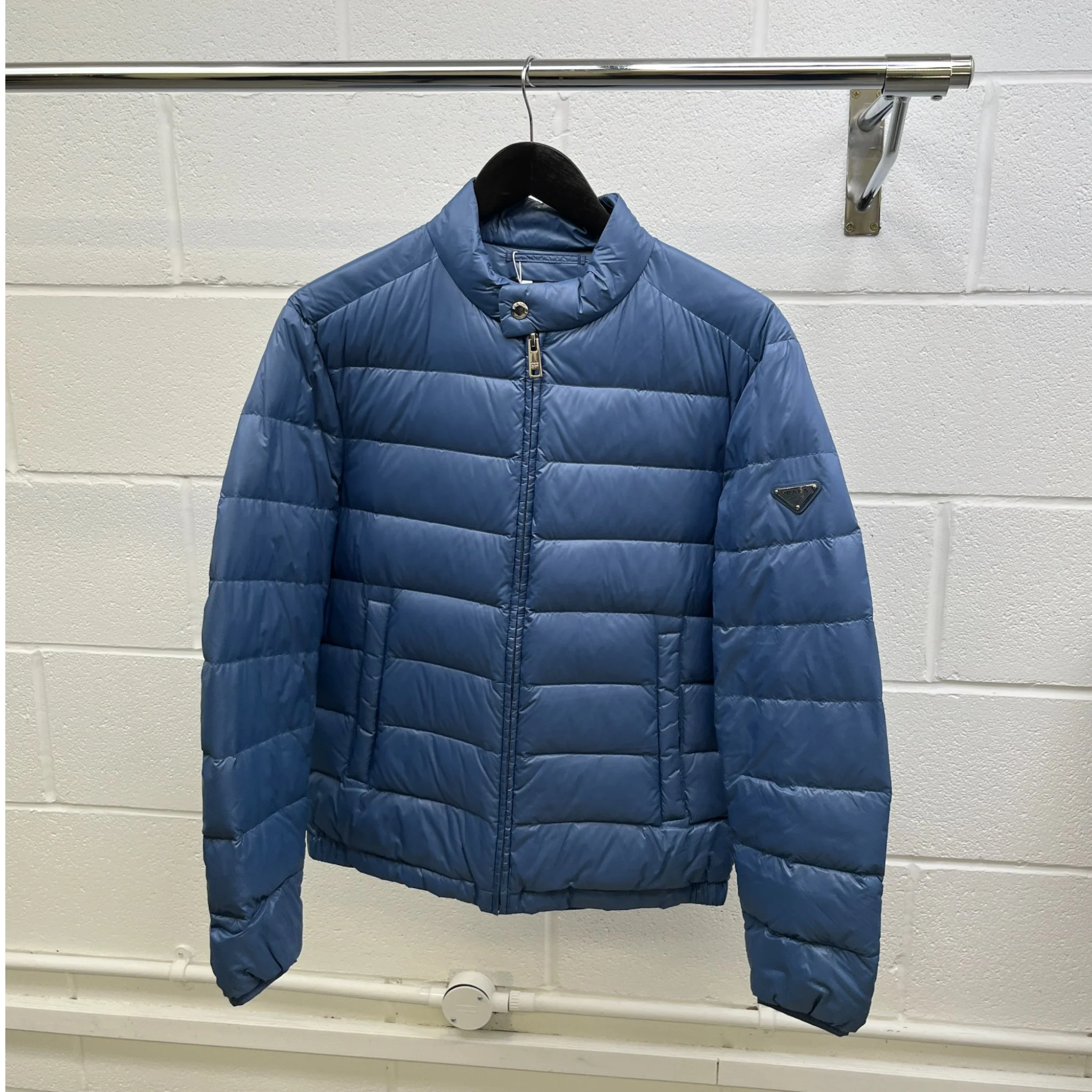 Men's Plaque Logo Down Jacket Blue Size IT 48 / M - Image 8