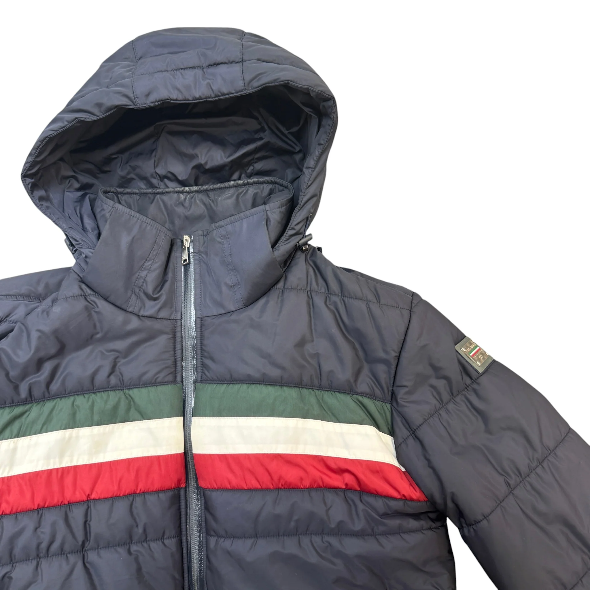 Men's Plaque Logo Down Jacket Navy Size IT 46 / S - Image 3