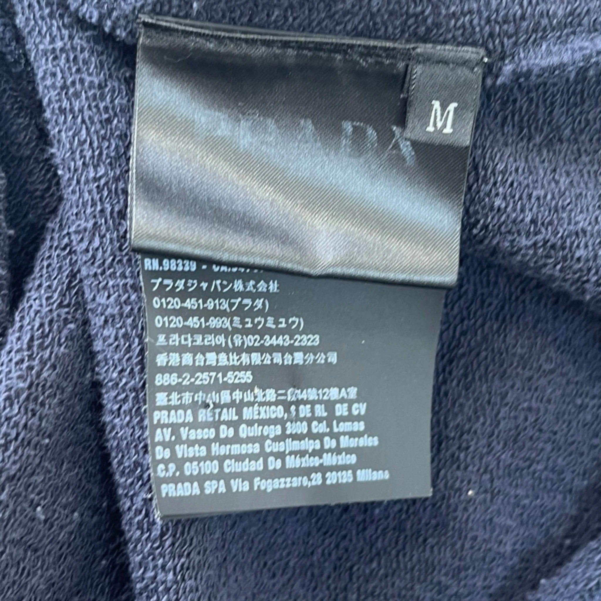 Men's Plaque Logo Hoodie Navy Size M - Image 7