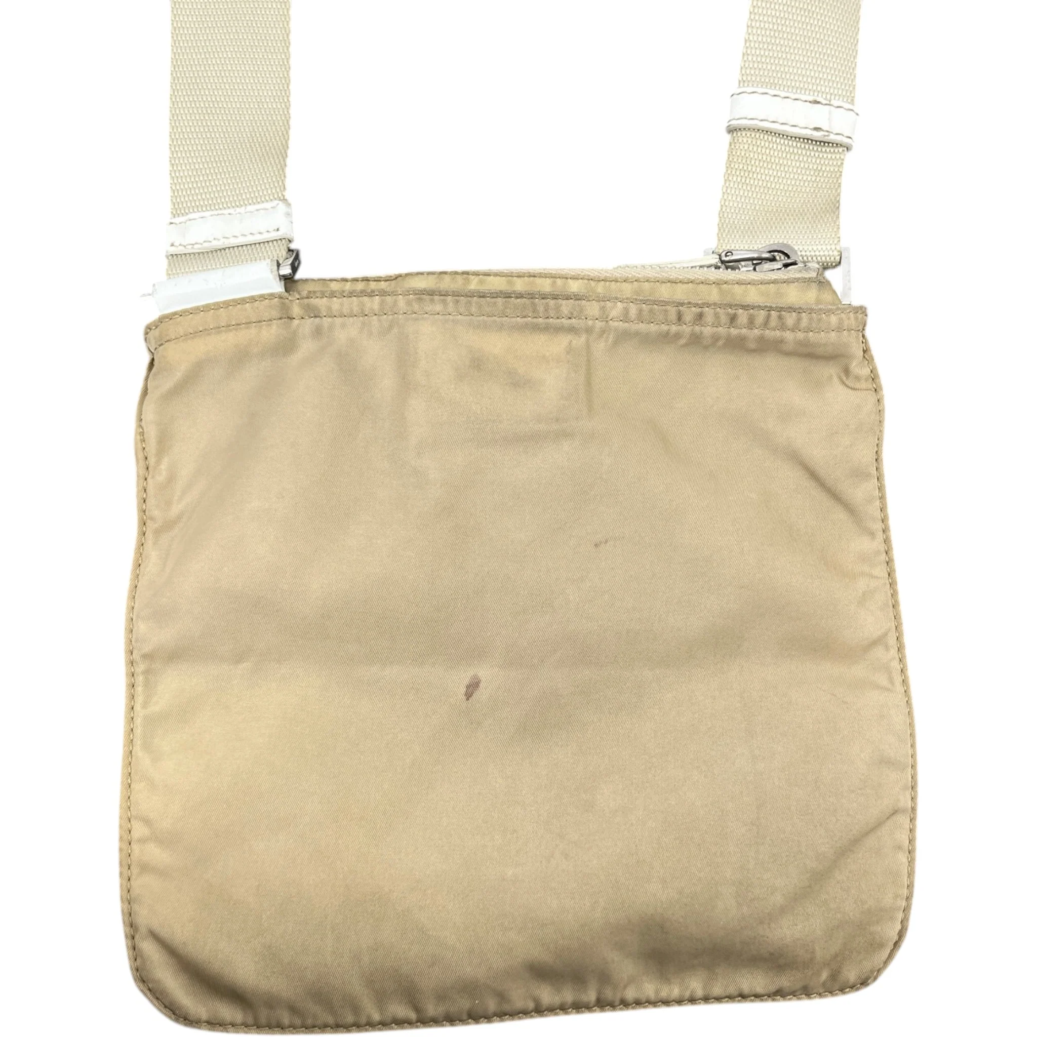 Men's Plaque Logo Messenger Bag Beige - Image 6