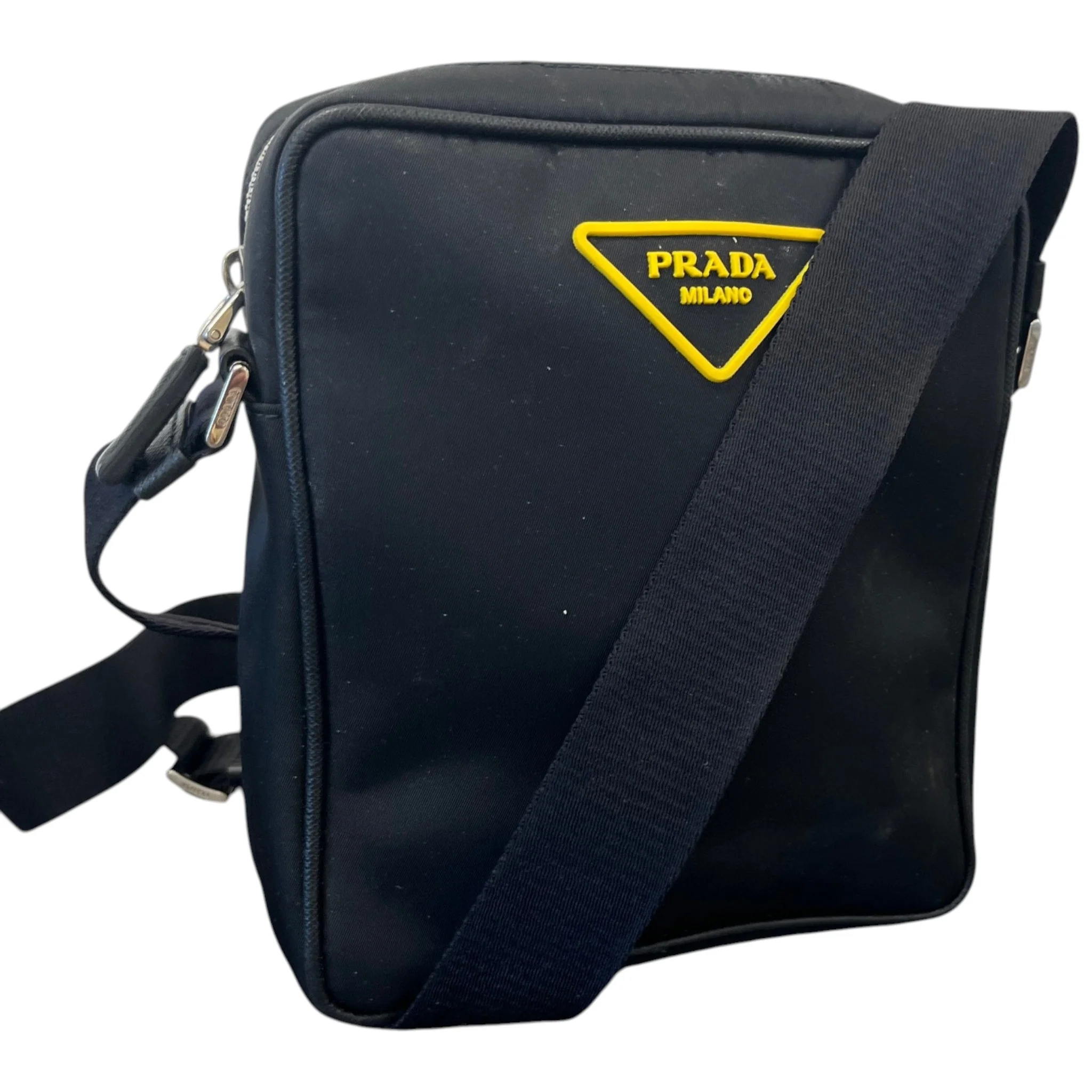Men's Plaque Logo Messenger Bag Black - Image 6
