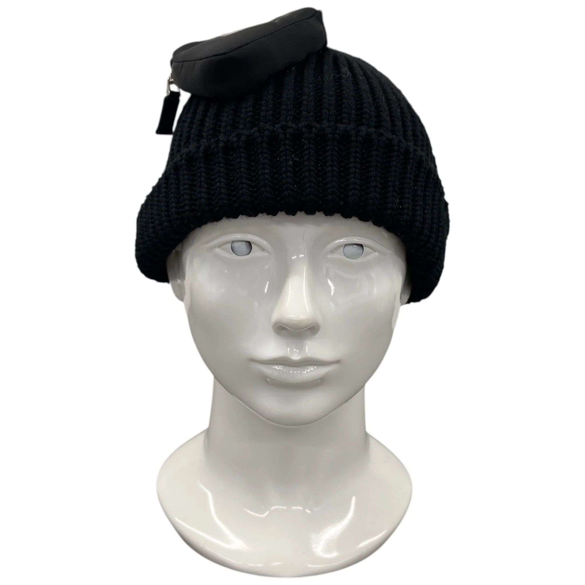 Men's Plaque Logo Pouch Hat Black Size M - Image 2