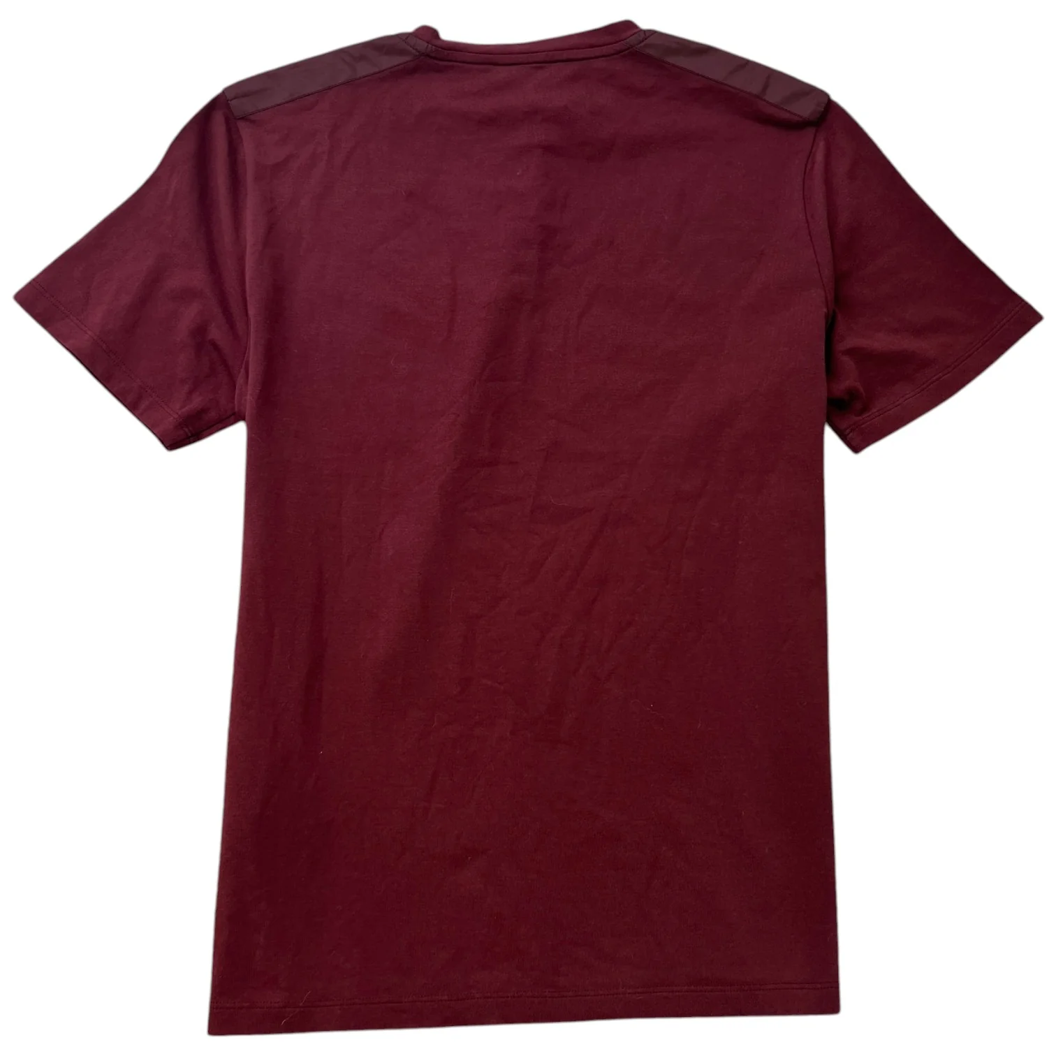 Men's Plaque Logo T-Shirt Burgundy Size M - Image 2