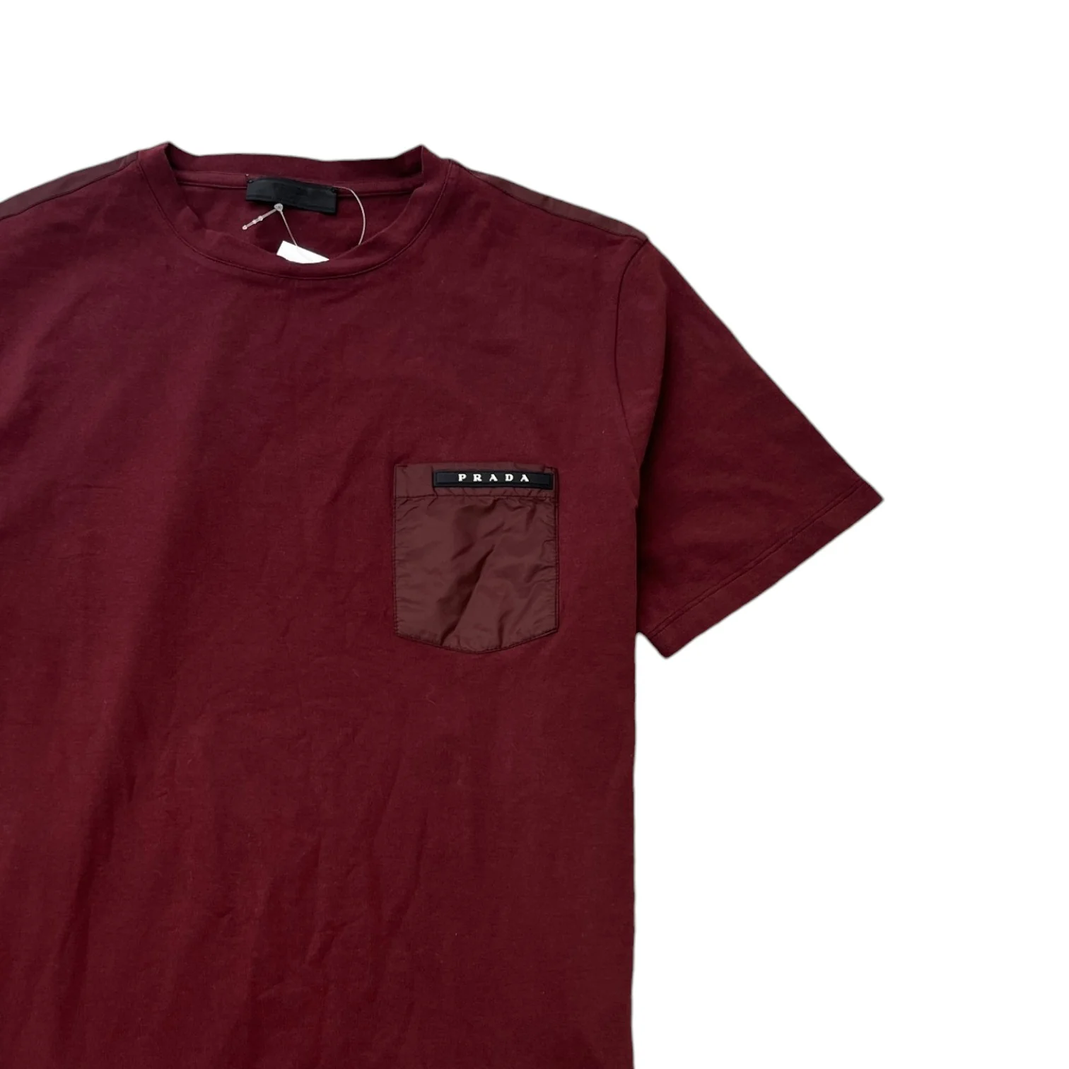 Men's Plaque Logo T-Shirt Burgundy Size M - Image 3