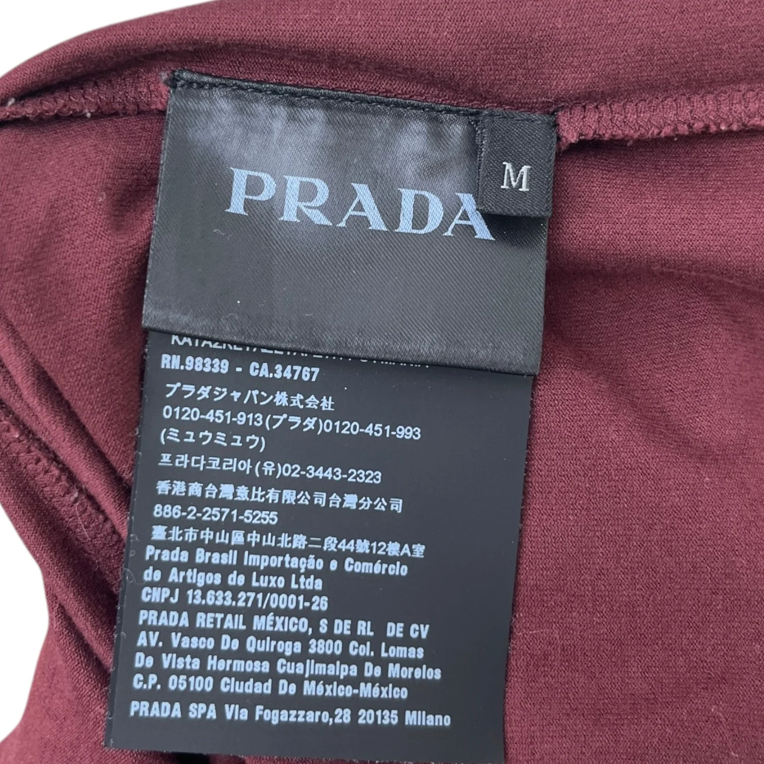 Men's Plaque Logo T-Shirt Burgundy Size M - Image 6