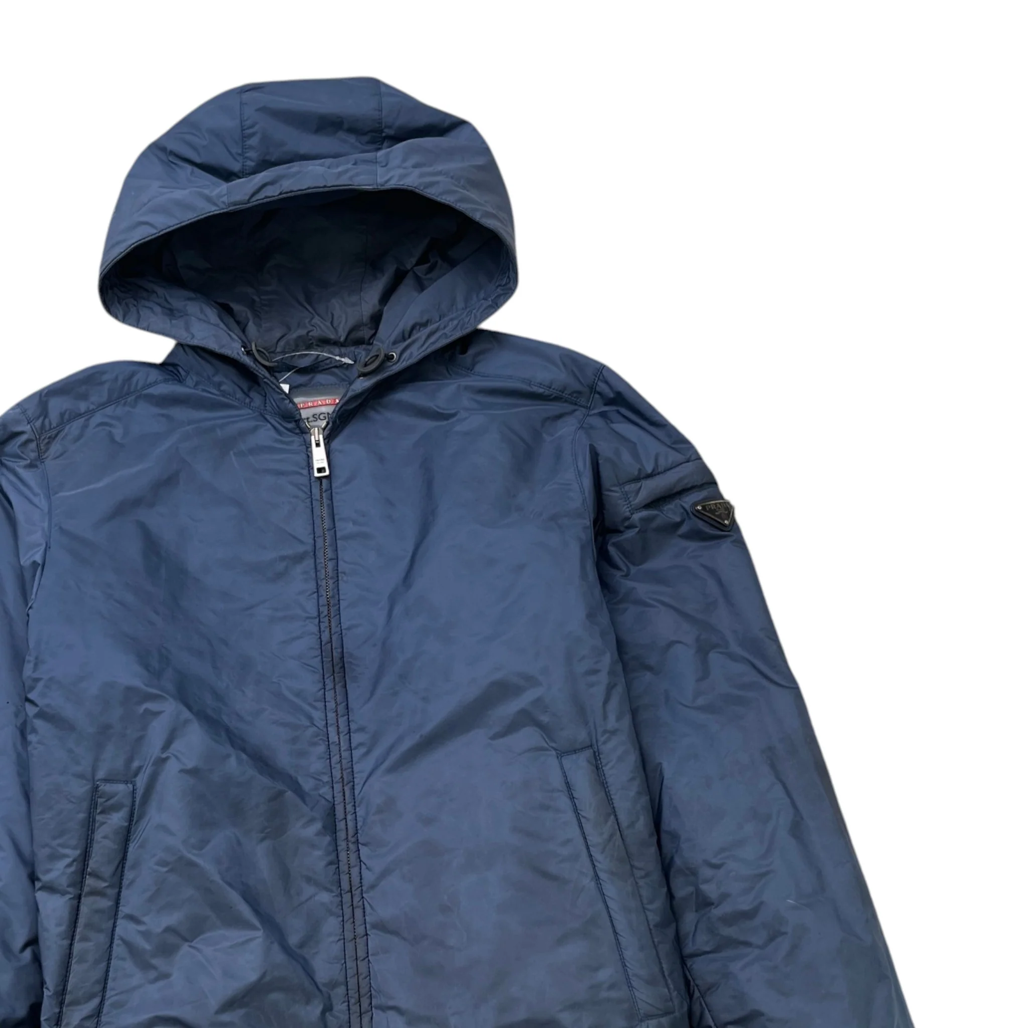 Men's Plaque Logo Windbreaker Navy Size L - Image 3