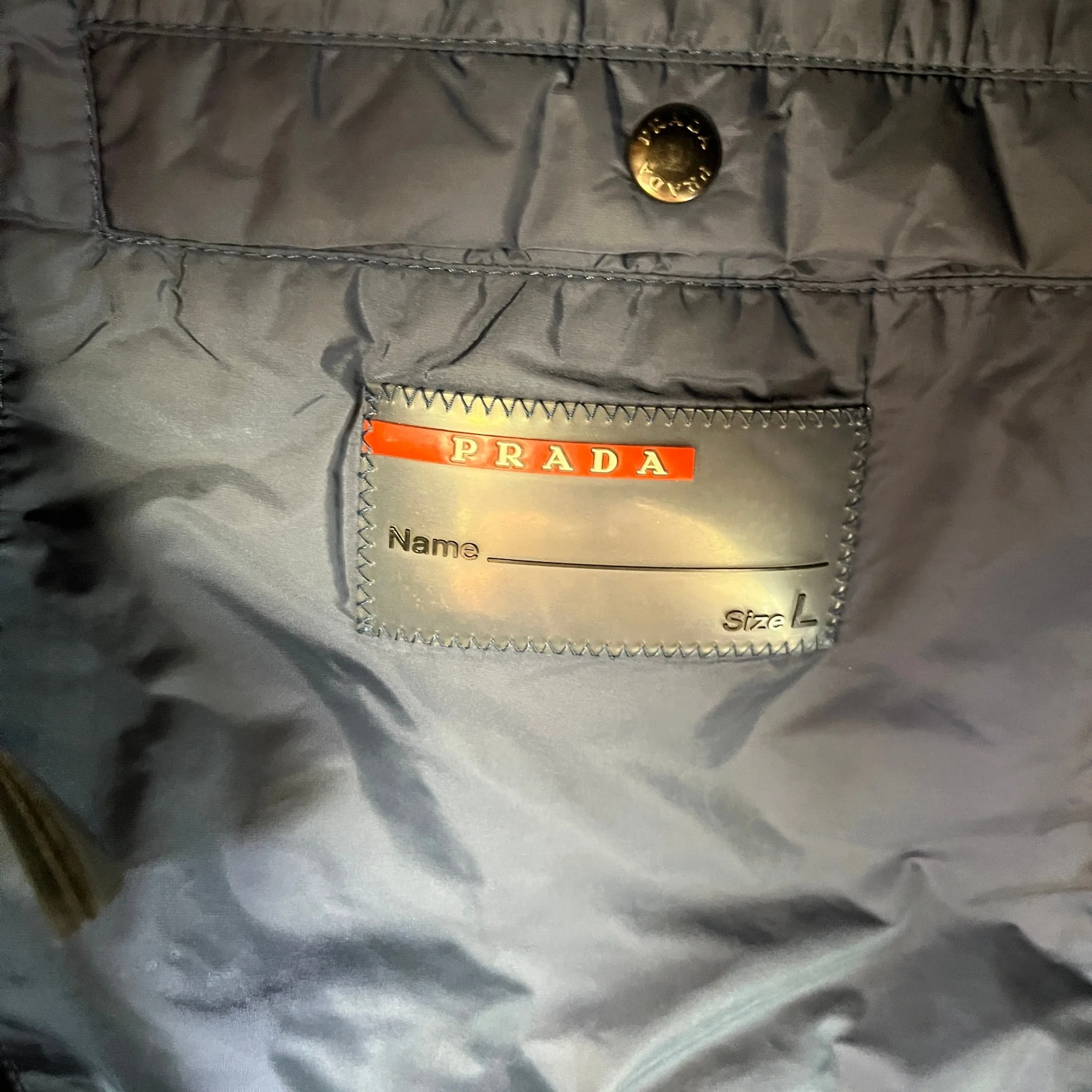Men's Plaque Logo Windbreaker Navy Size L - Image 7