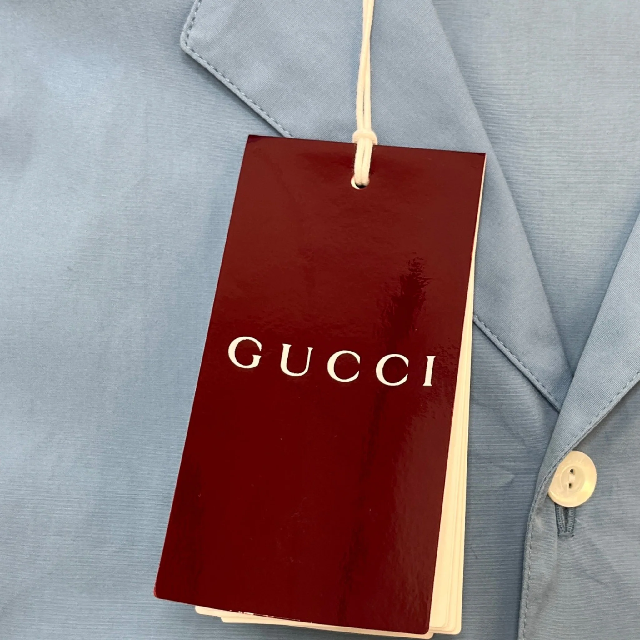 Men's Pocket Logo Short Sleeve Shirt Blue Size IT 50 / UK L - Image 7