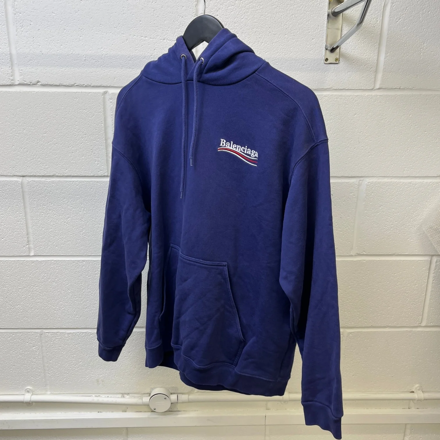 Men's Political Campaign Logo Hoodie Blue Size S - Image 11
