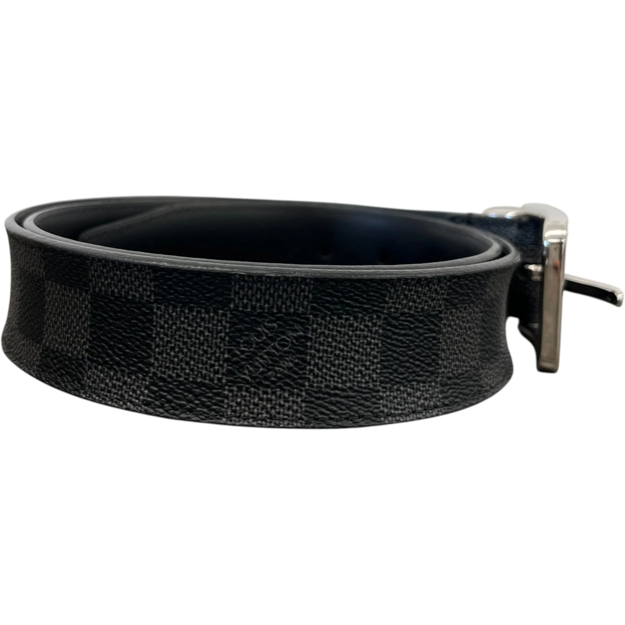 Men's Pont Neuf Damier Graphite Belt Black Size Waist 38" - Image 4