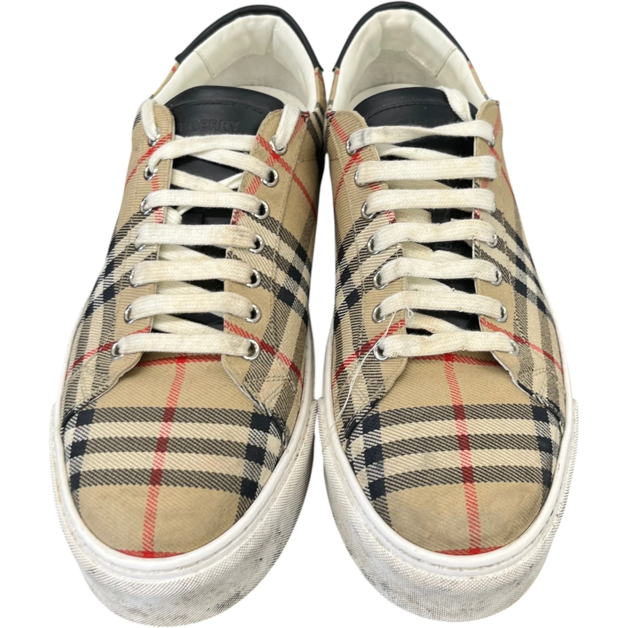 Men's Rangleton Checked Low Trainers Beige Size EU 44 / UK 10 - Image 6