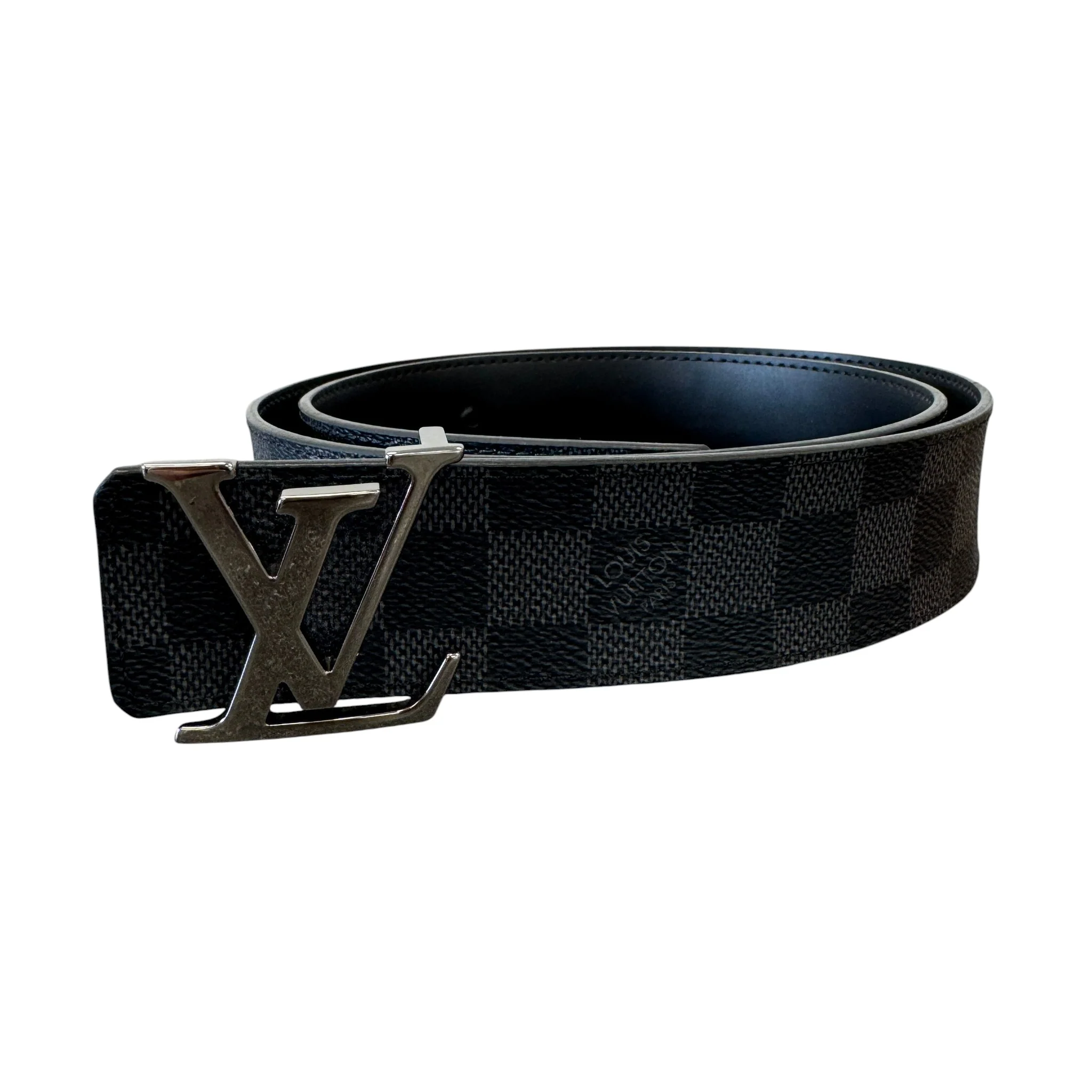 Men's Reversible Lv Initials Belt Black Size Waist 36"