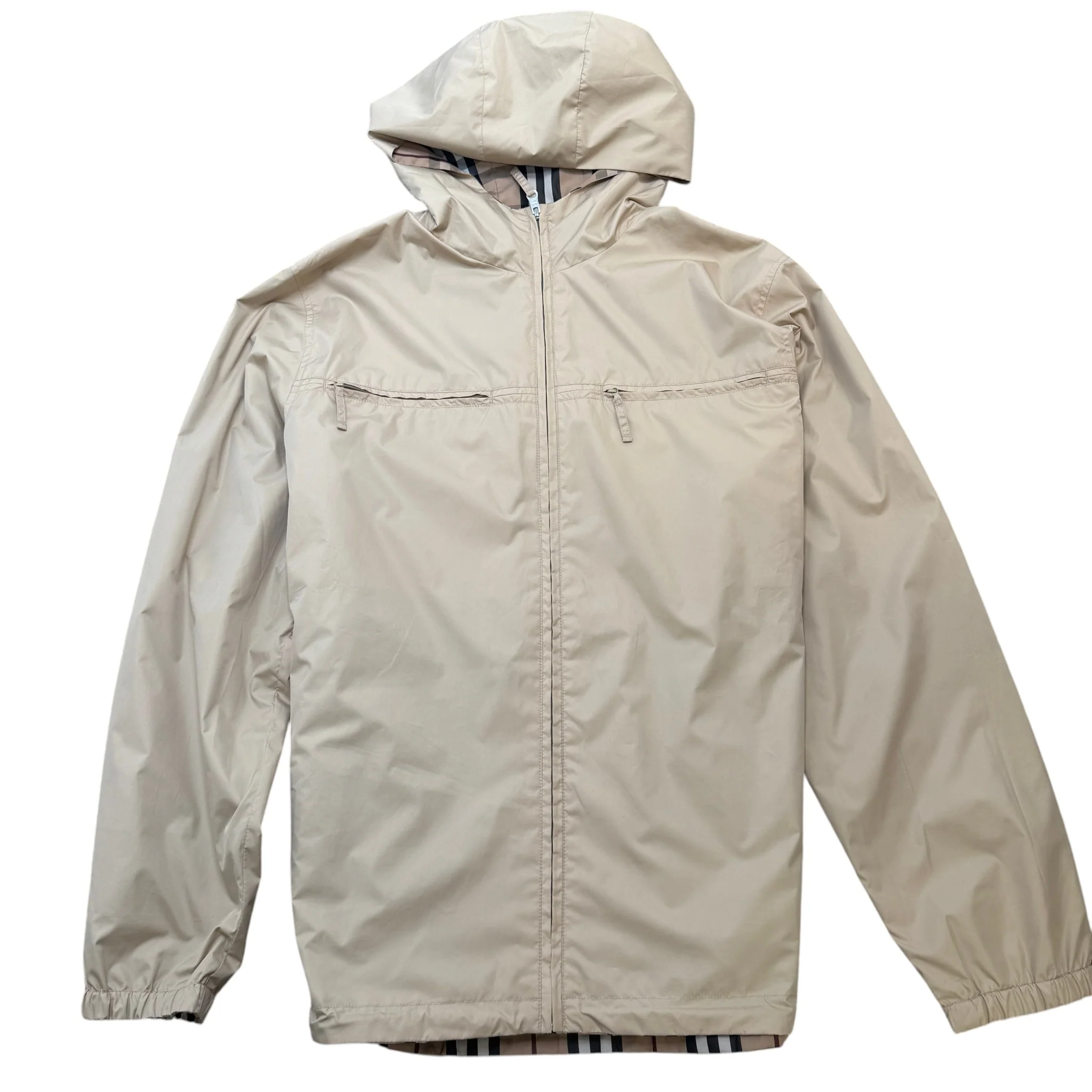 Men's Reversible Nova Check Jacket Beige Size M - Image 2