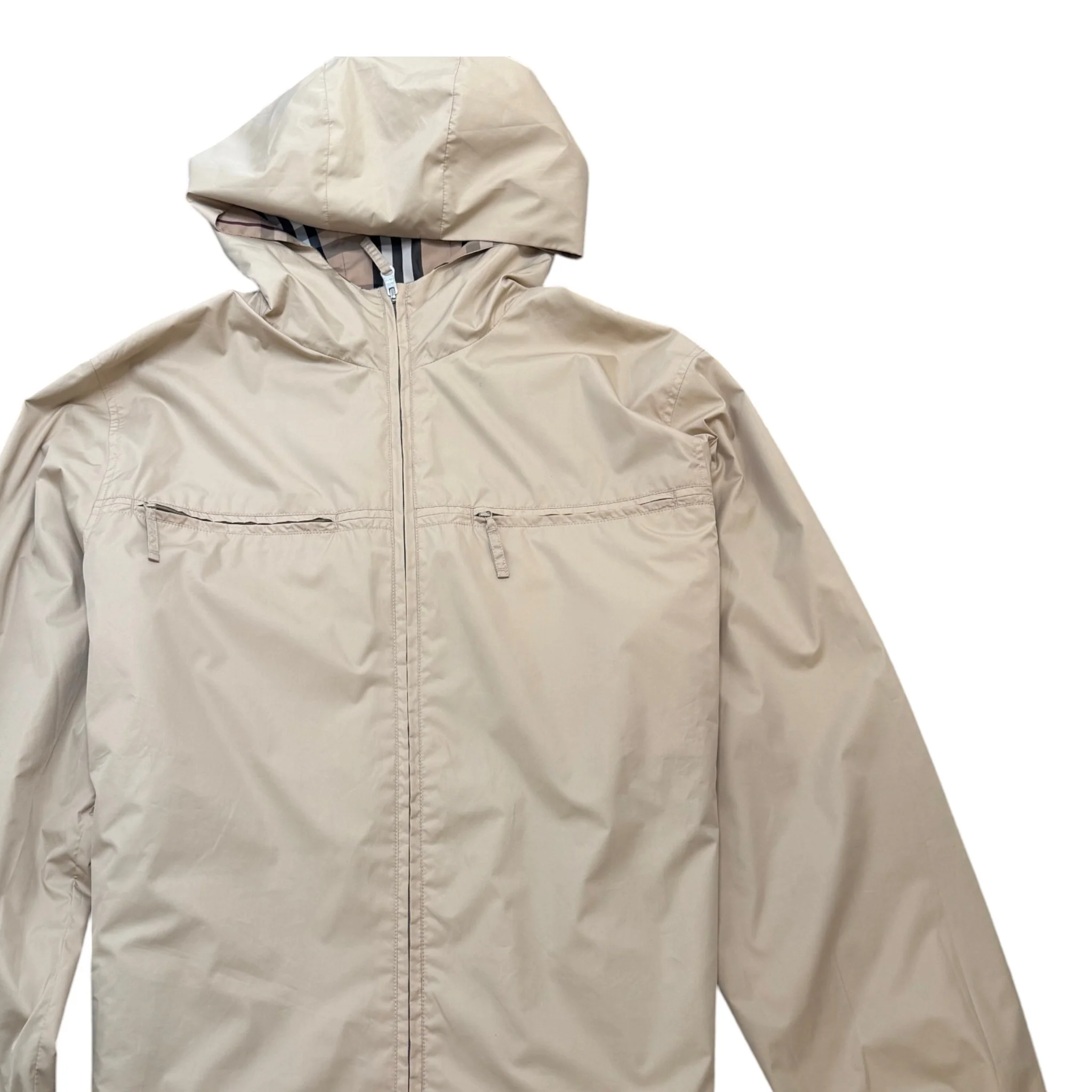 Men's Reversible Nova Check Jacket Beige Size M - Image 7