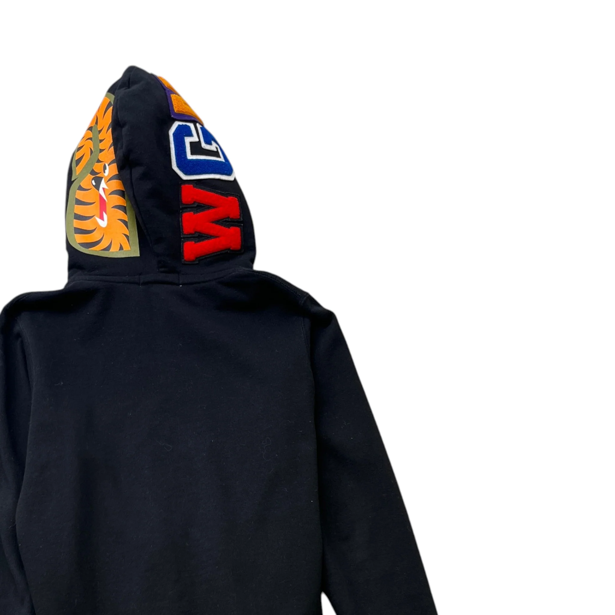 Men's Shark Full Zip Hoodie Black Size S - Image 4
