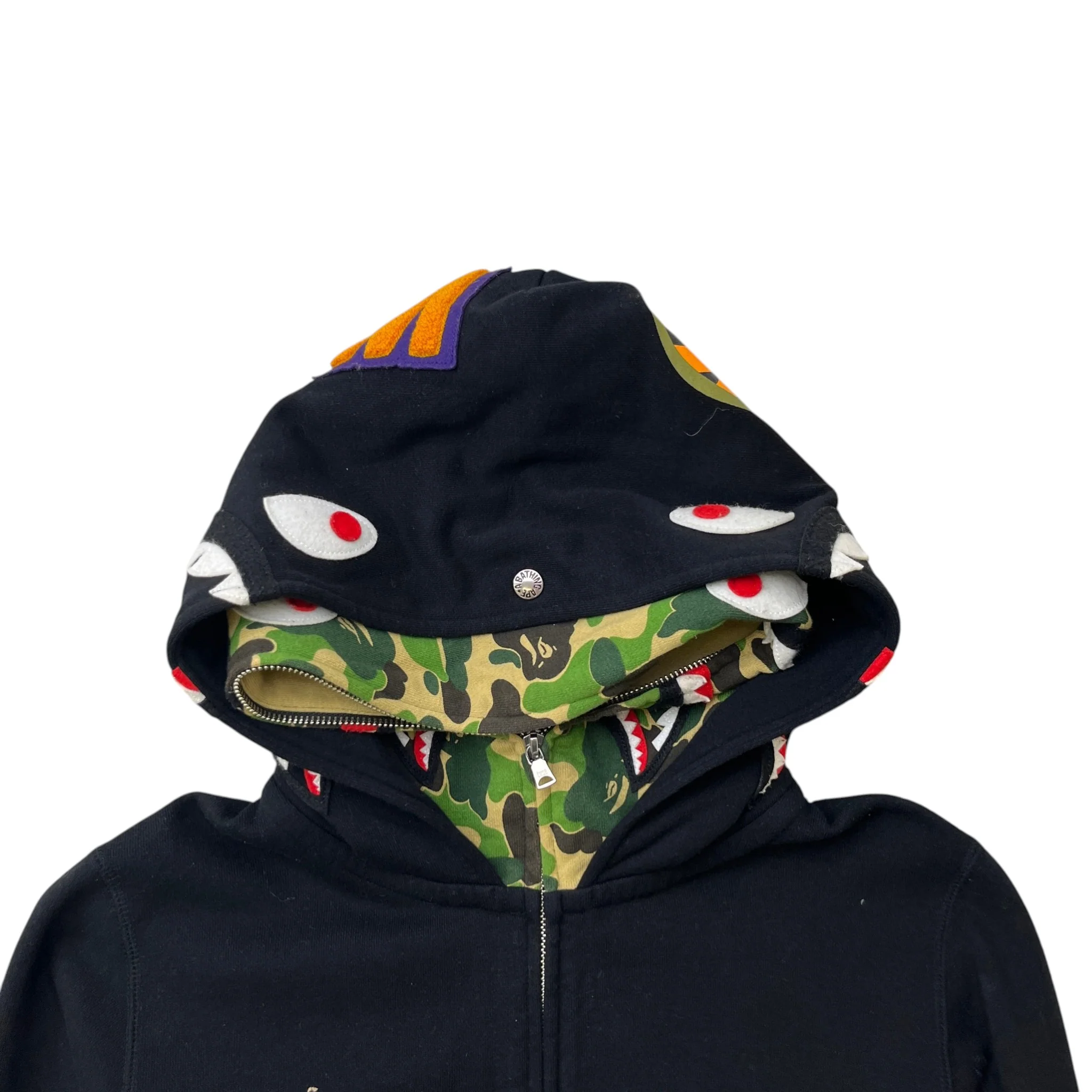 Men's Shark Full Zip Hoodie Black Size S - Image 5