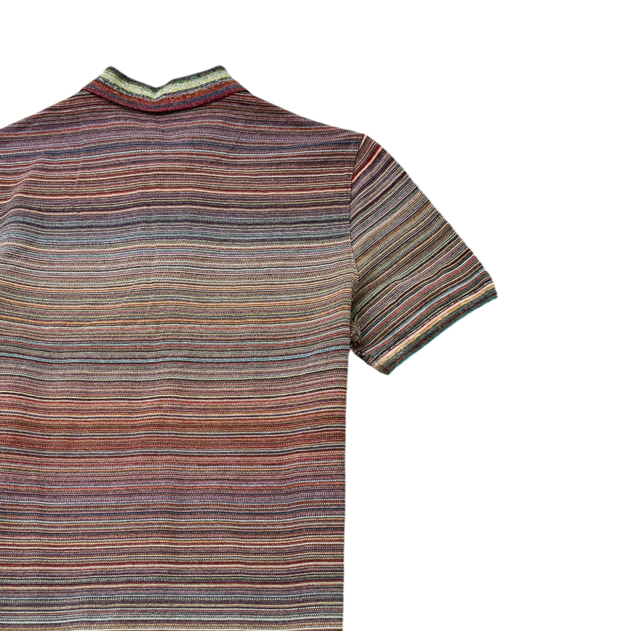 Men's Slub Polo Shirt Multi-Coloured Size S - Image 4