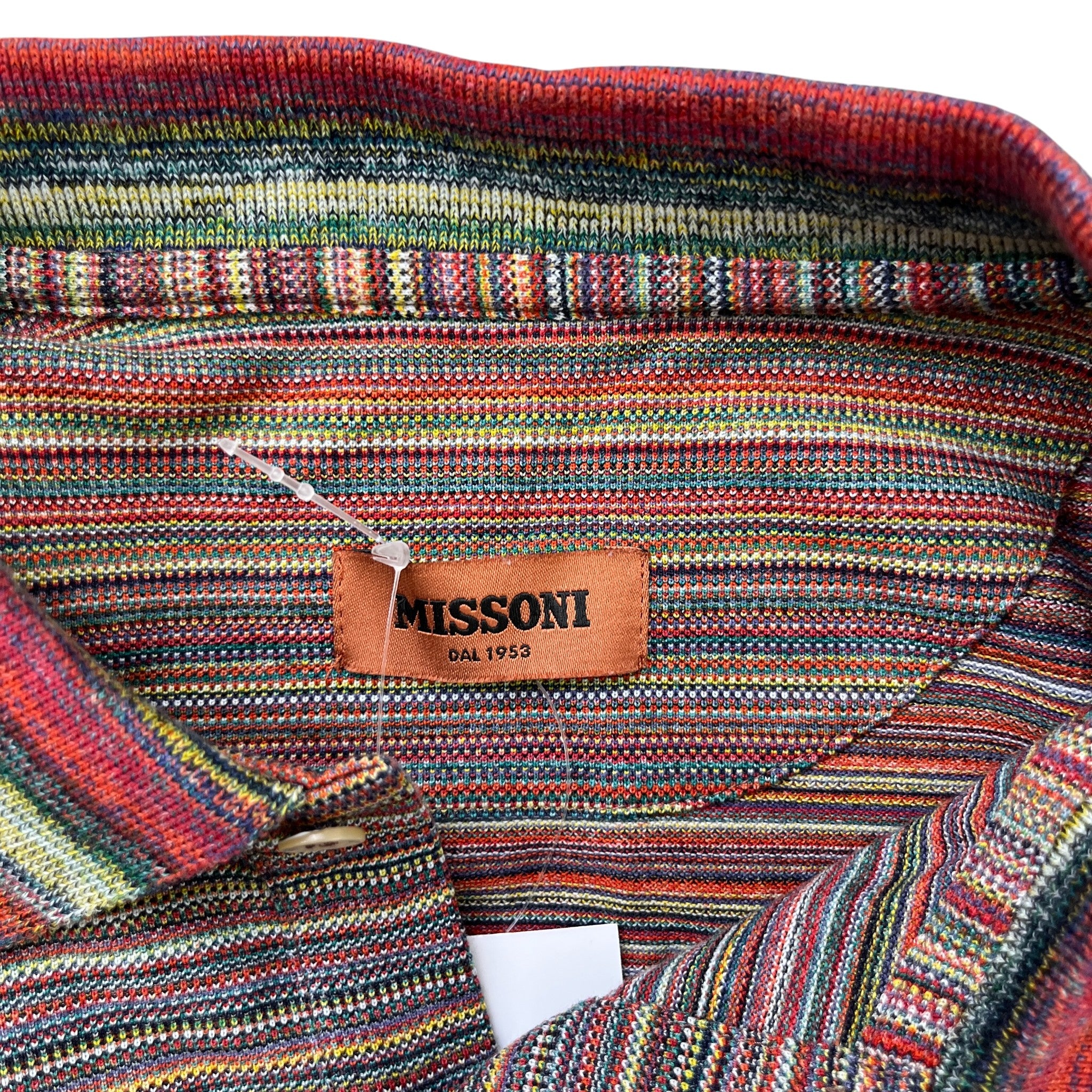 Men's Slub Polo Shirt Multi-Coloured Size S - Image 7