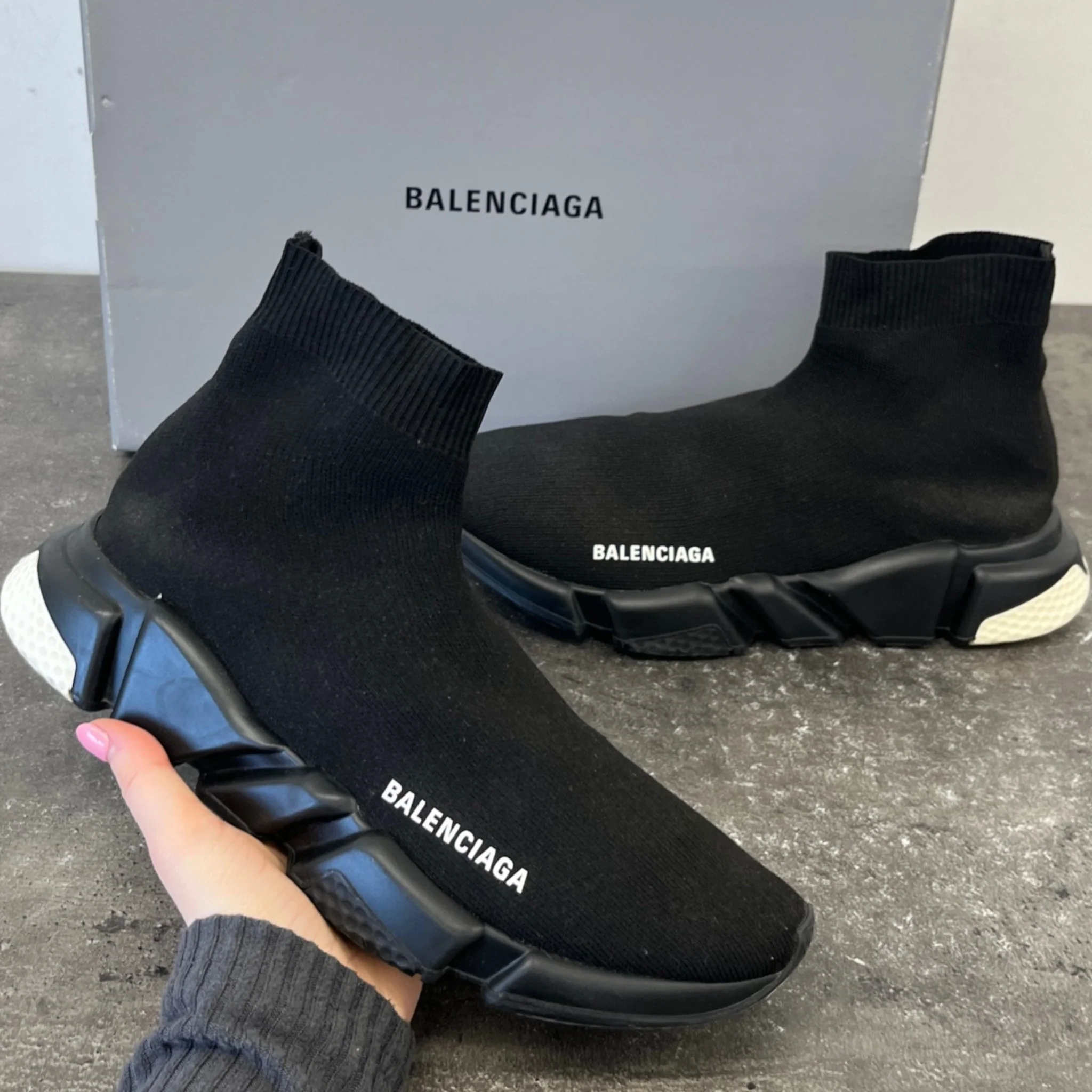 Men's Speed Sock High Trainers Black Size EU 41 / UK 7 - Image 12