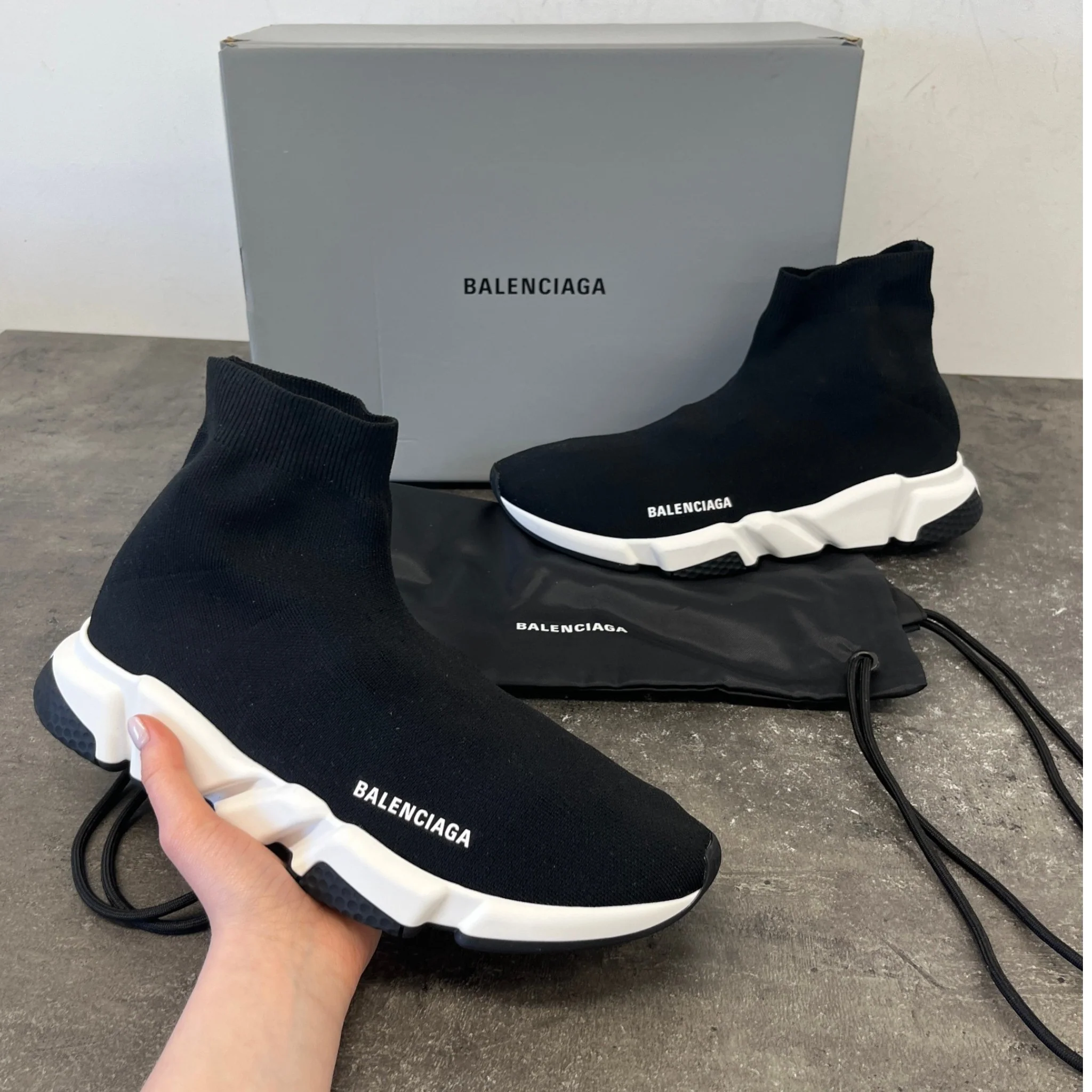 Men's Speed Sock High Trainers Black Size EU 44 / UK 10 - Image 12