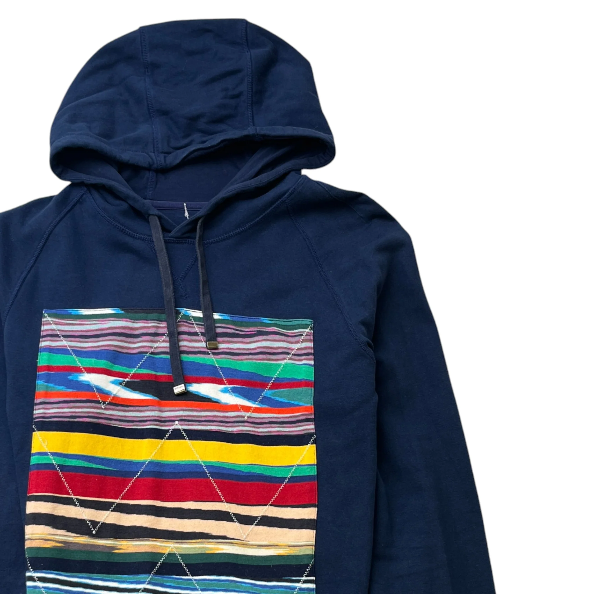 Men's Stripe Hoodie Blue Size S - Image 3