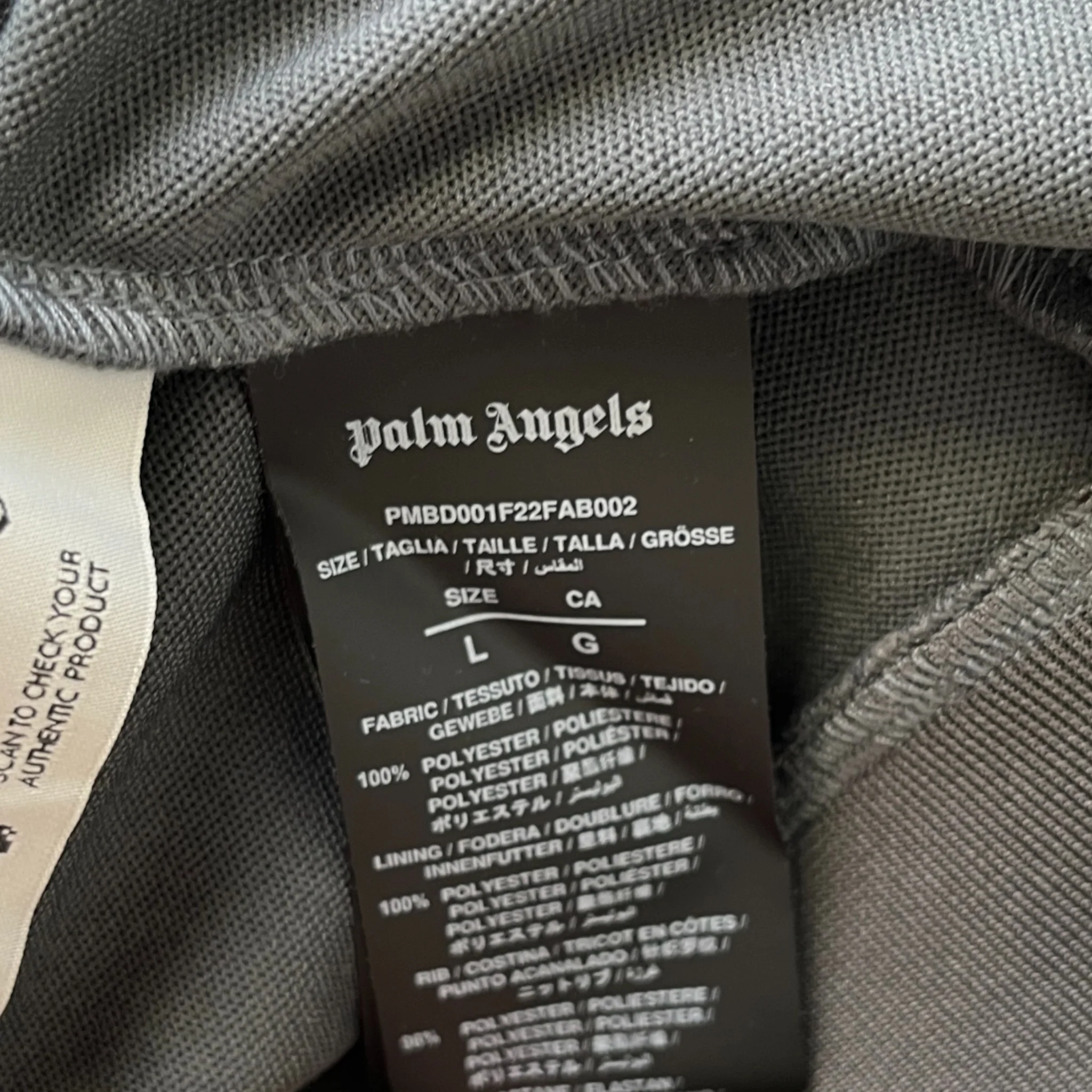 Men's Stripe Logo Print Track Jacket Charcoal Size L - Image 6