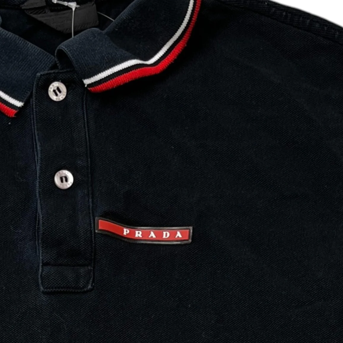 Men's Tab Logo Polo Shirt Black Size M - Image 5