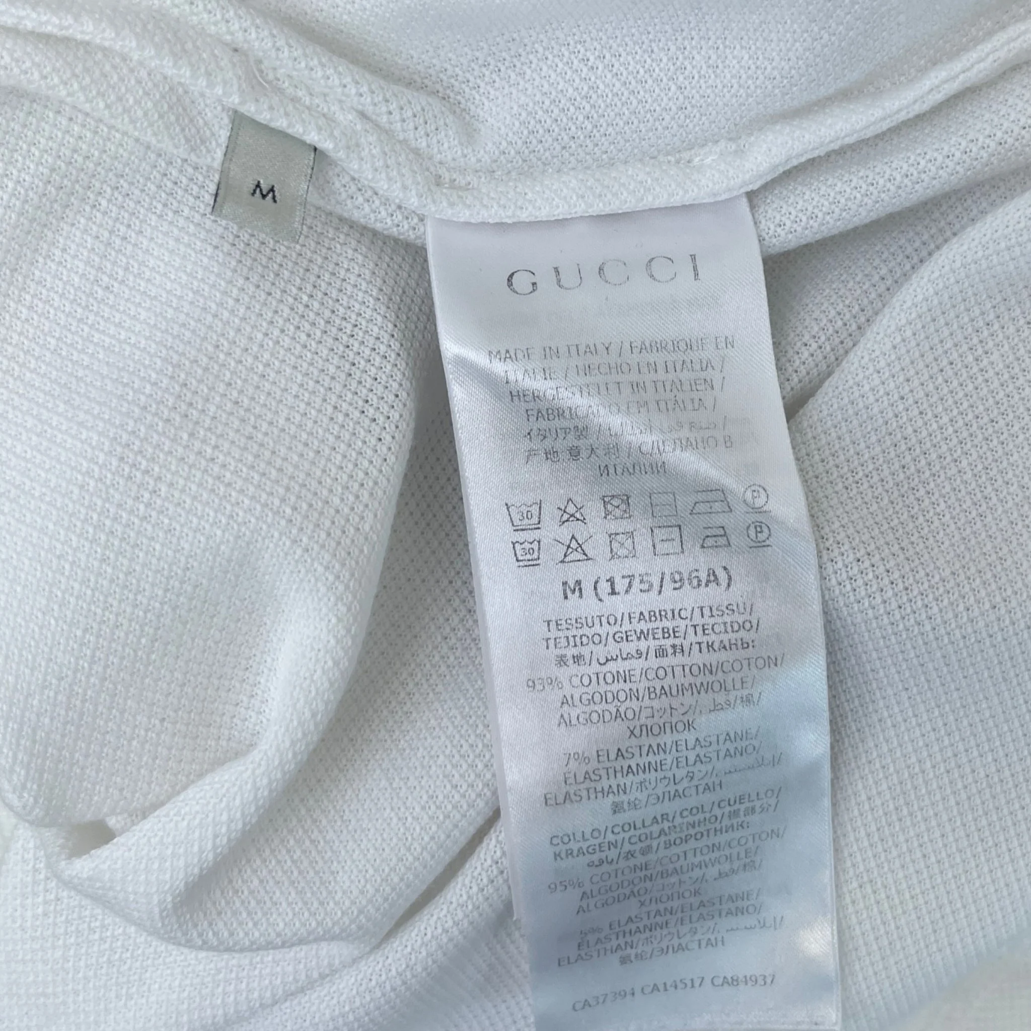 Men's Tape Logo Polo Shirt White Size M - Image 6