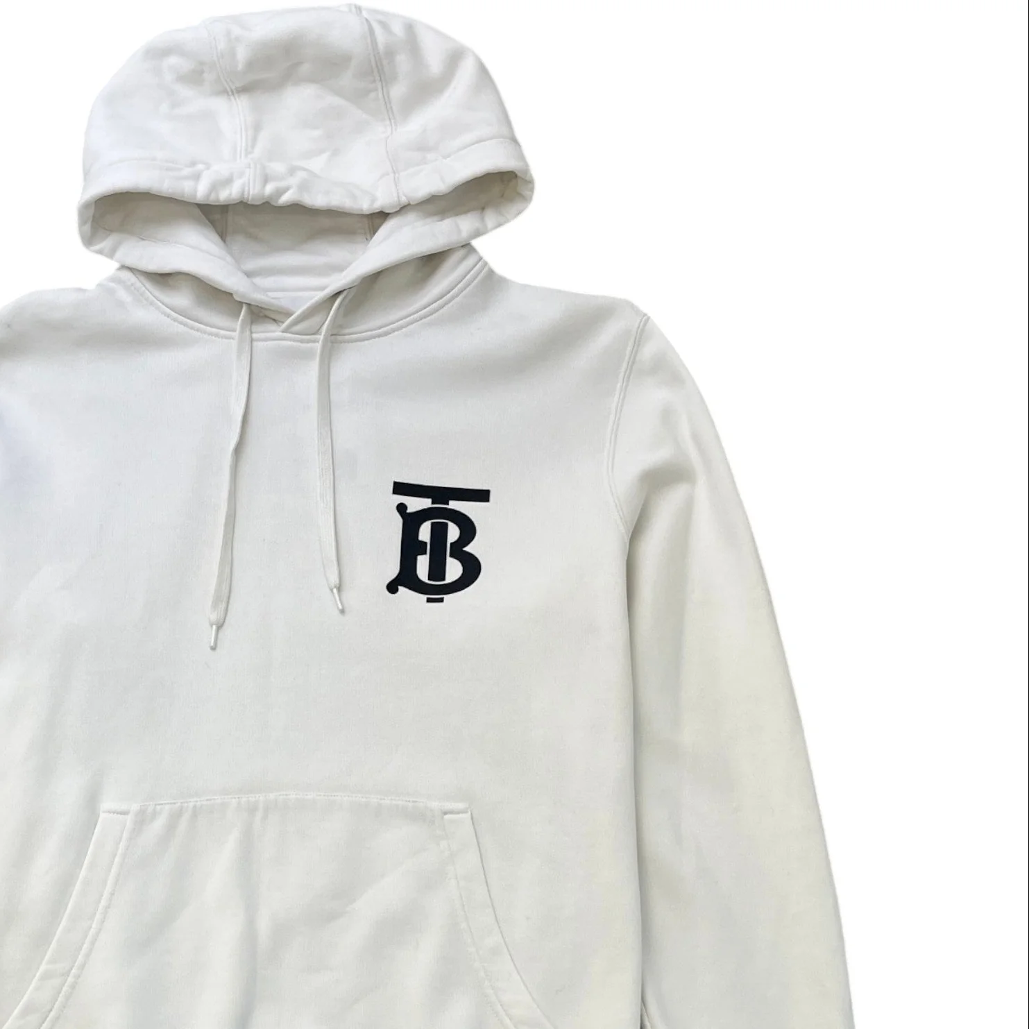 Men's Tb Logo Print Hoodie White Size S - Image 3