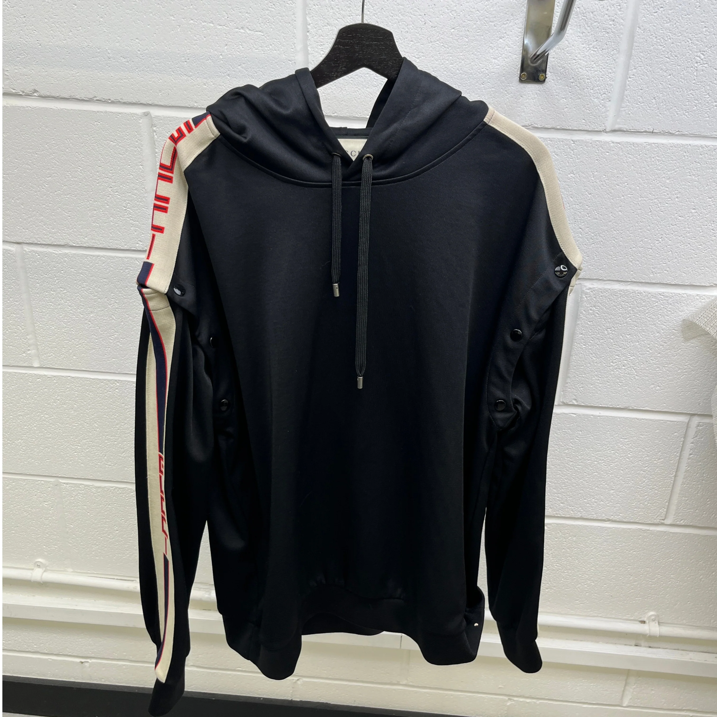 Men's Technical Jersey Detachable Sleeves Top Black Size L - Image 9