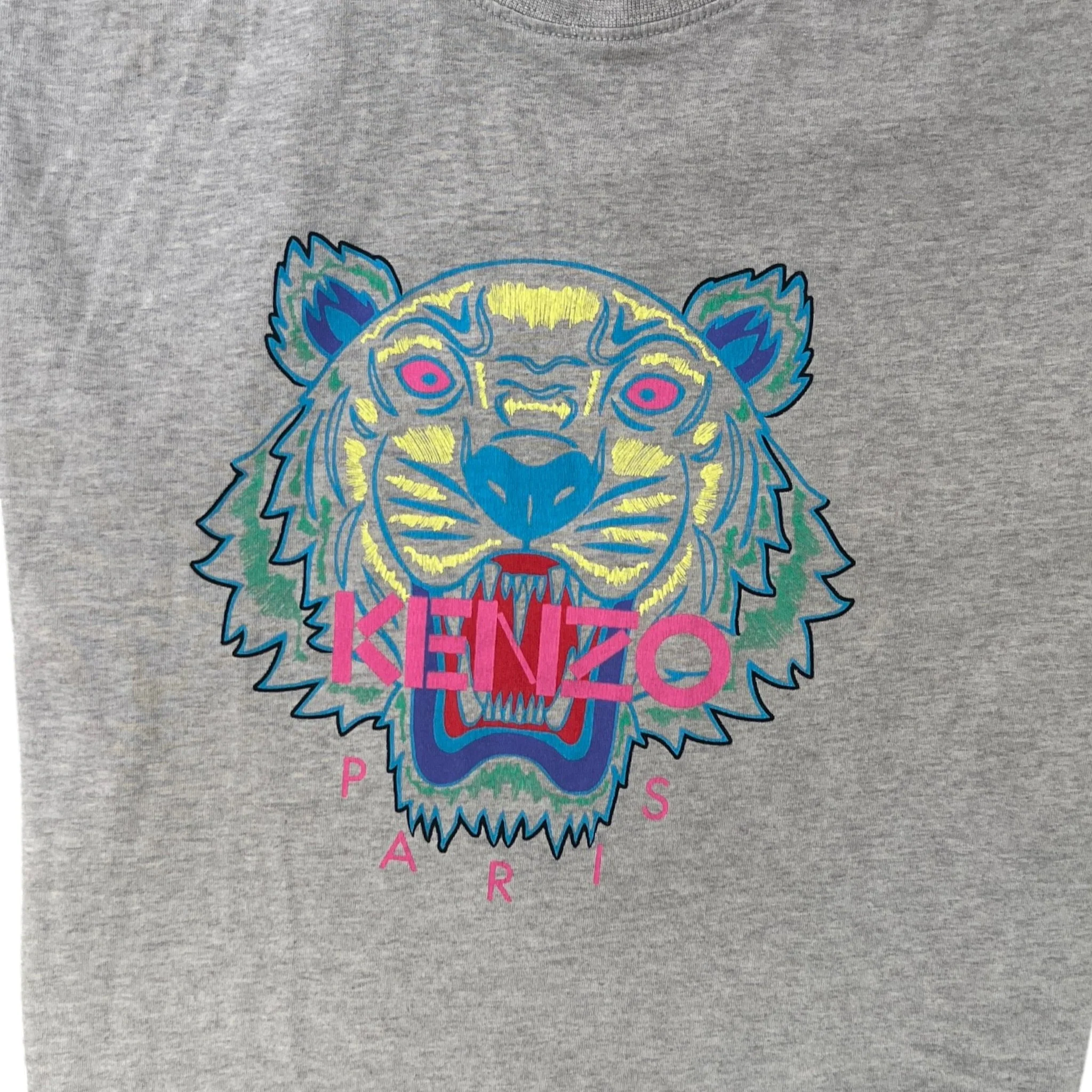 Men's Tiger Print T-Shirt Grey Size M - Image 5