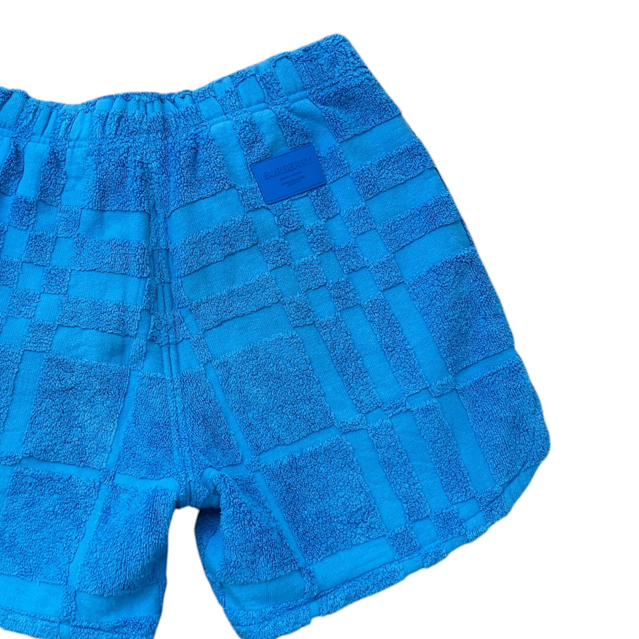 Men's Towelling Check Shorts Blue Size XS - Image 4
