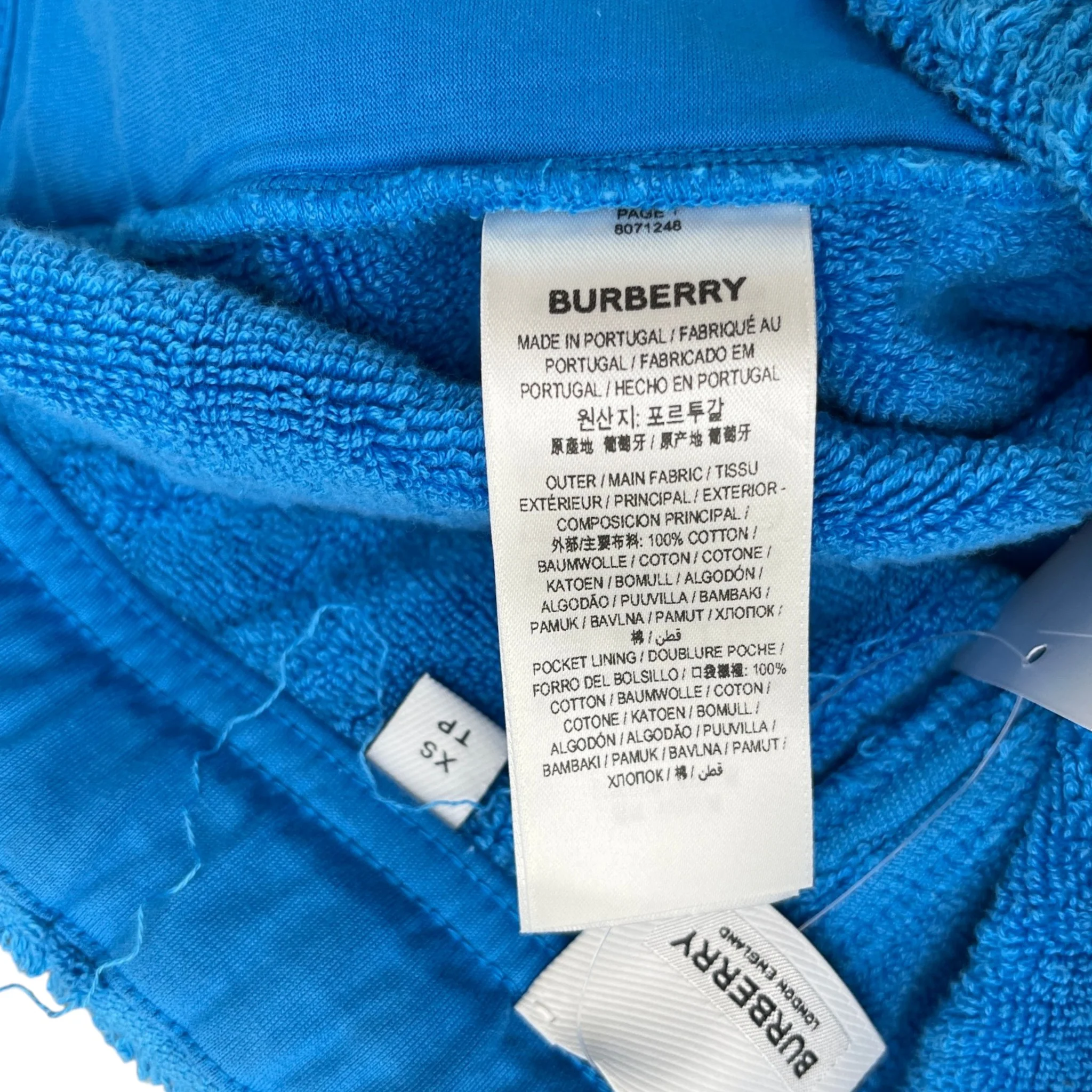 Men's Towelling Check Shorts Blue Size XS - Image 7
