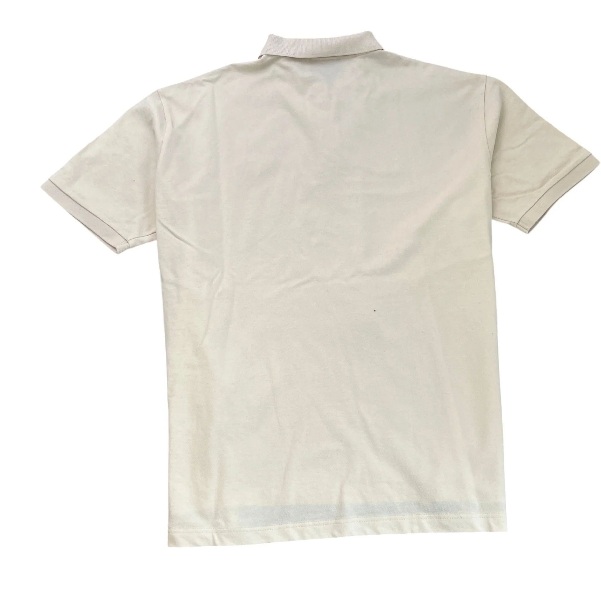Men's Triangle Logo Piqué Polo Shirt Beige Size L - Image 2