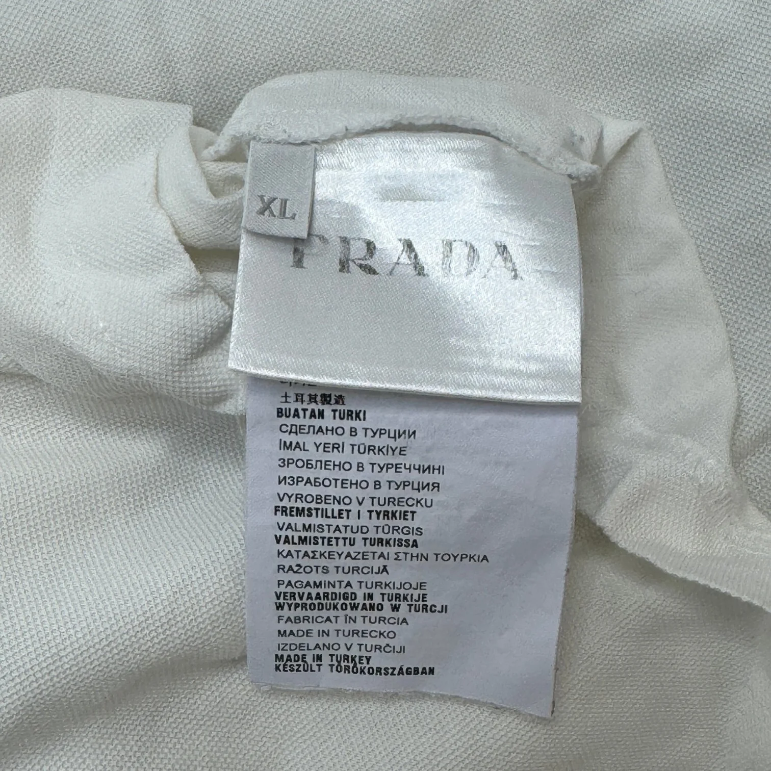 Men's Triangle Logo Polo Shirt White Size XL - Image 7