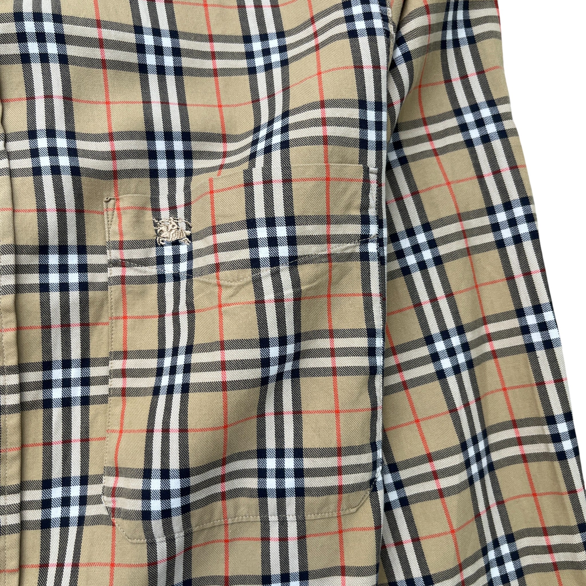 Men's Vintage Nova Check Shirt Tan Size S - Image 5