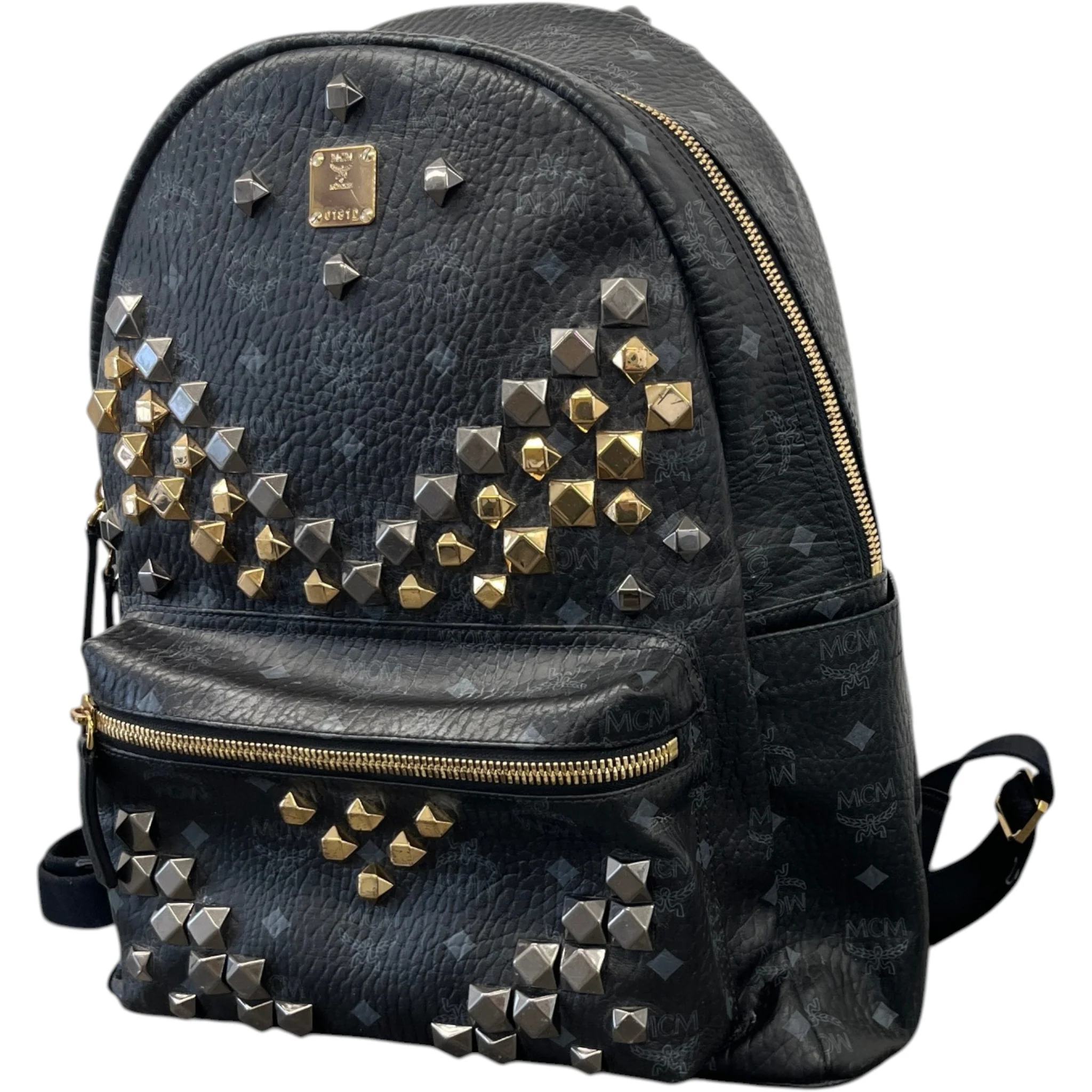 Men's Visetos Shark Studded Bag Black - Image 4