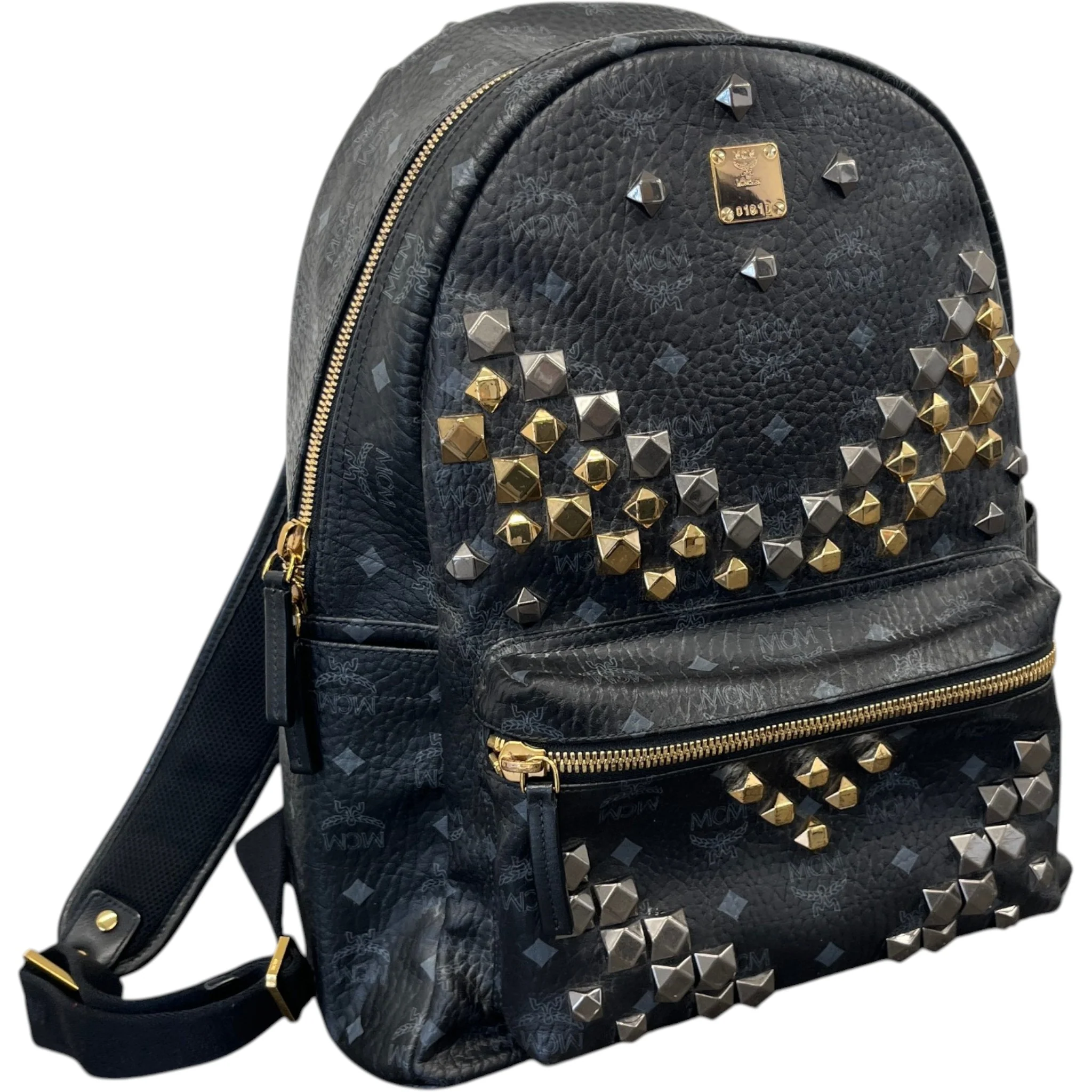Men's Visetos Shark Studded Bag Black - Image 5