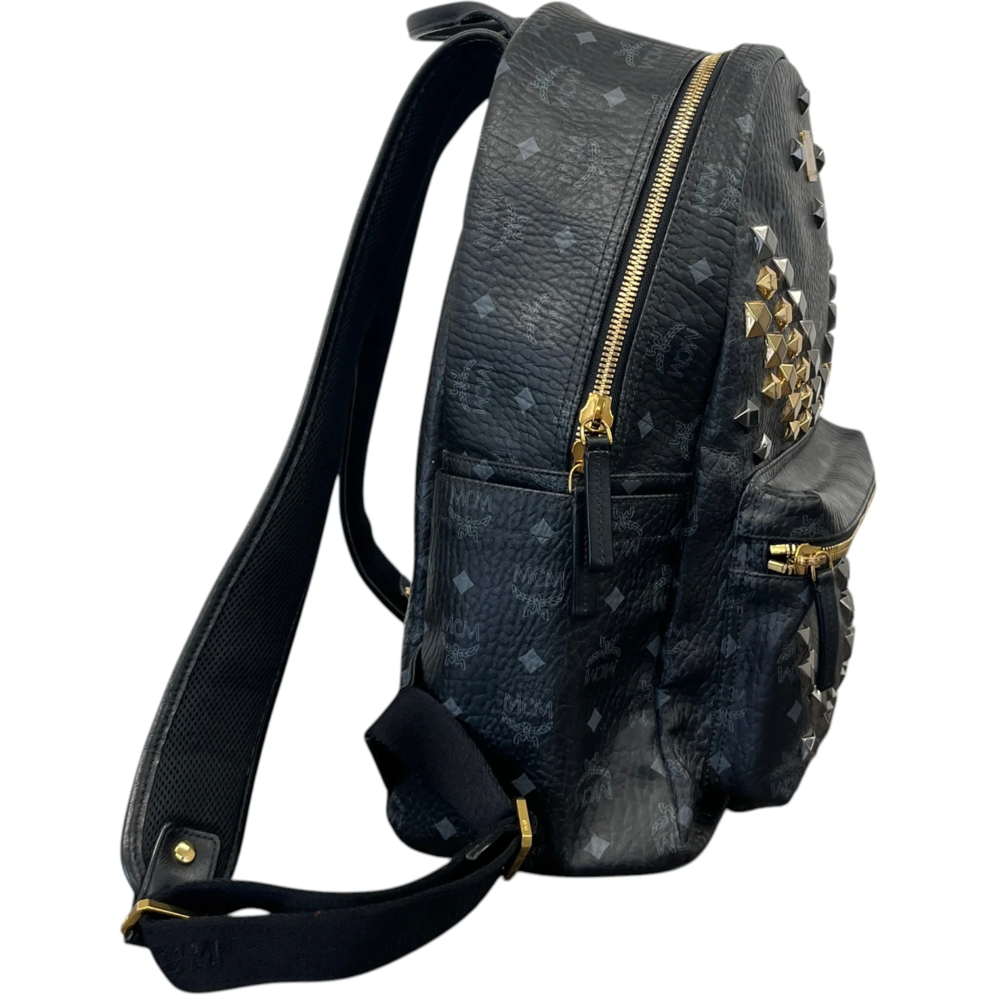 Men's Visetos Shark Studded Bag Black - Image 6