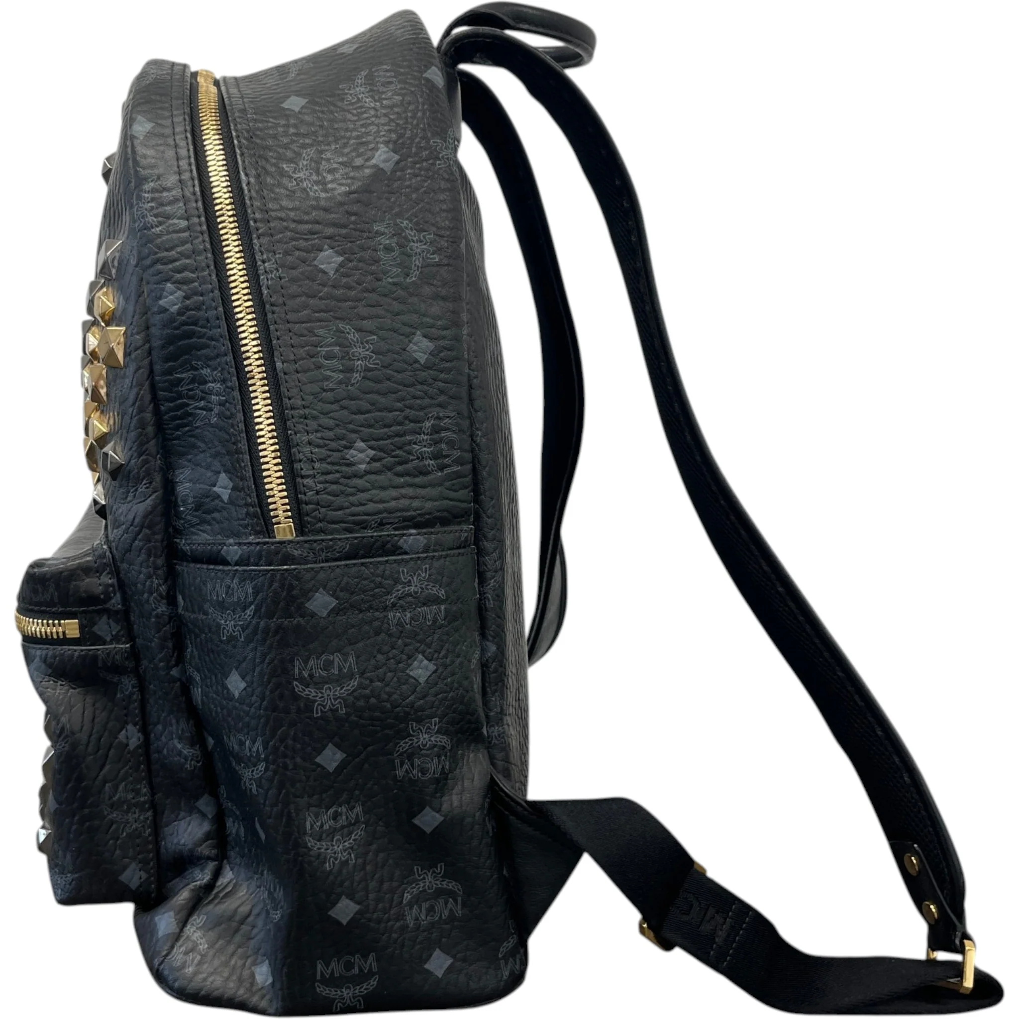 Men's Visetos Shark Studded Bag Black - Image 7