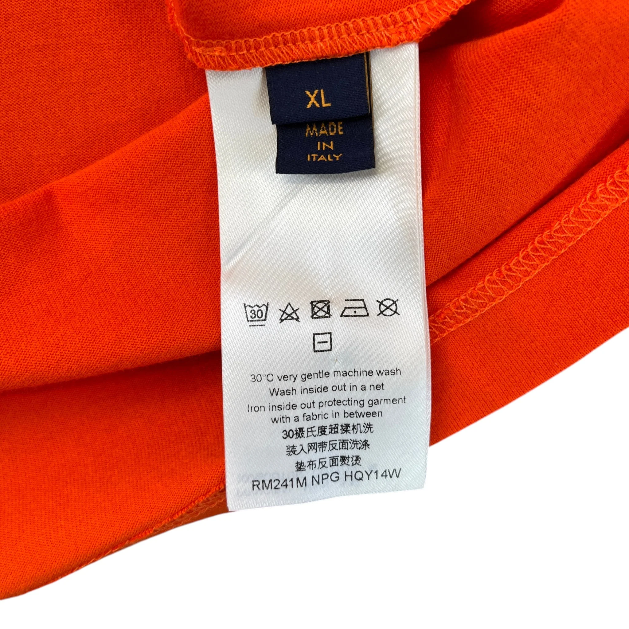 Men's Wave Logo T-Shirt Orange Size XL - Image 6