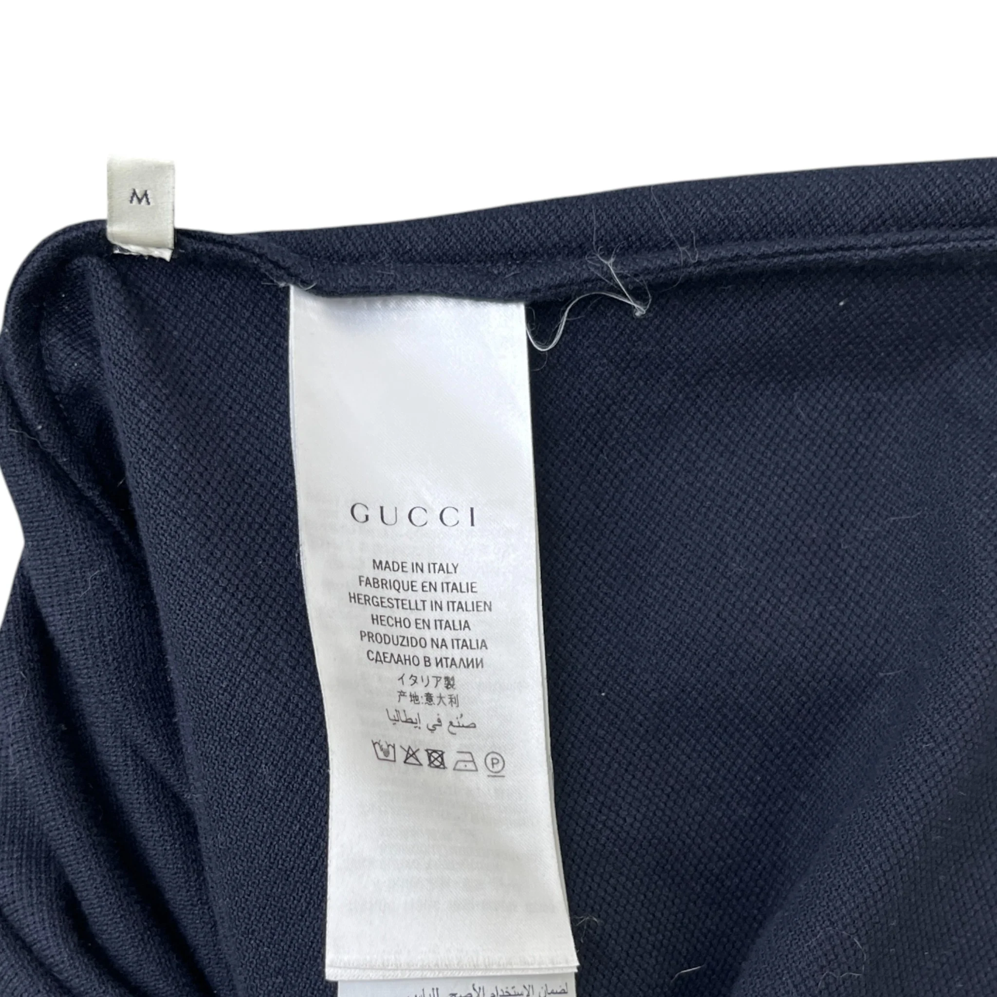 Men's Web Collar Polo Shirt Navy Size M - Image 6
